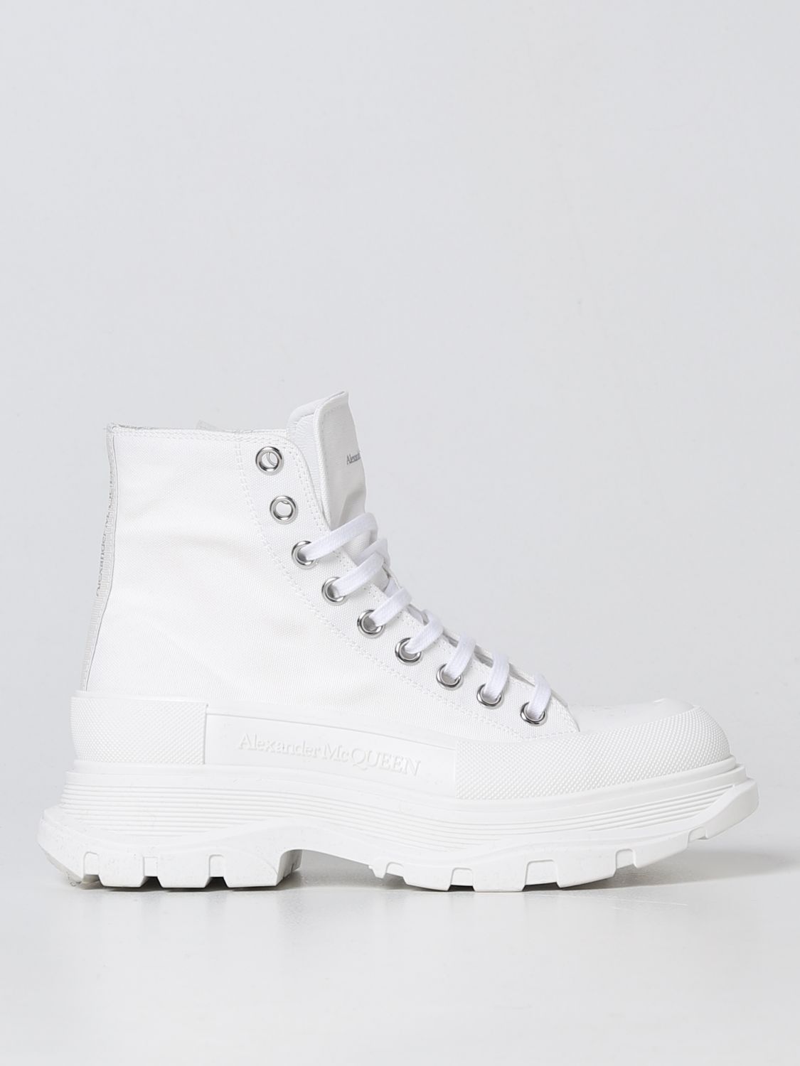 Alexander McQueen Flat Ankle Boots ALEXANDER MCQUEEN Woman colour White