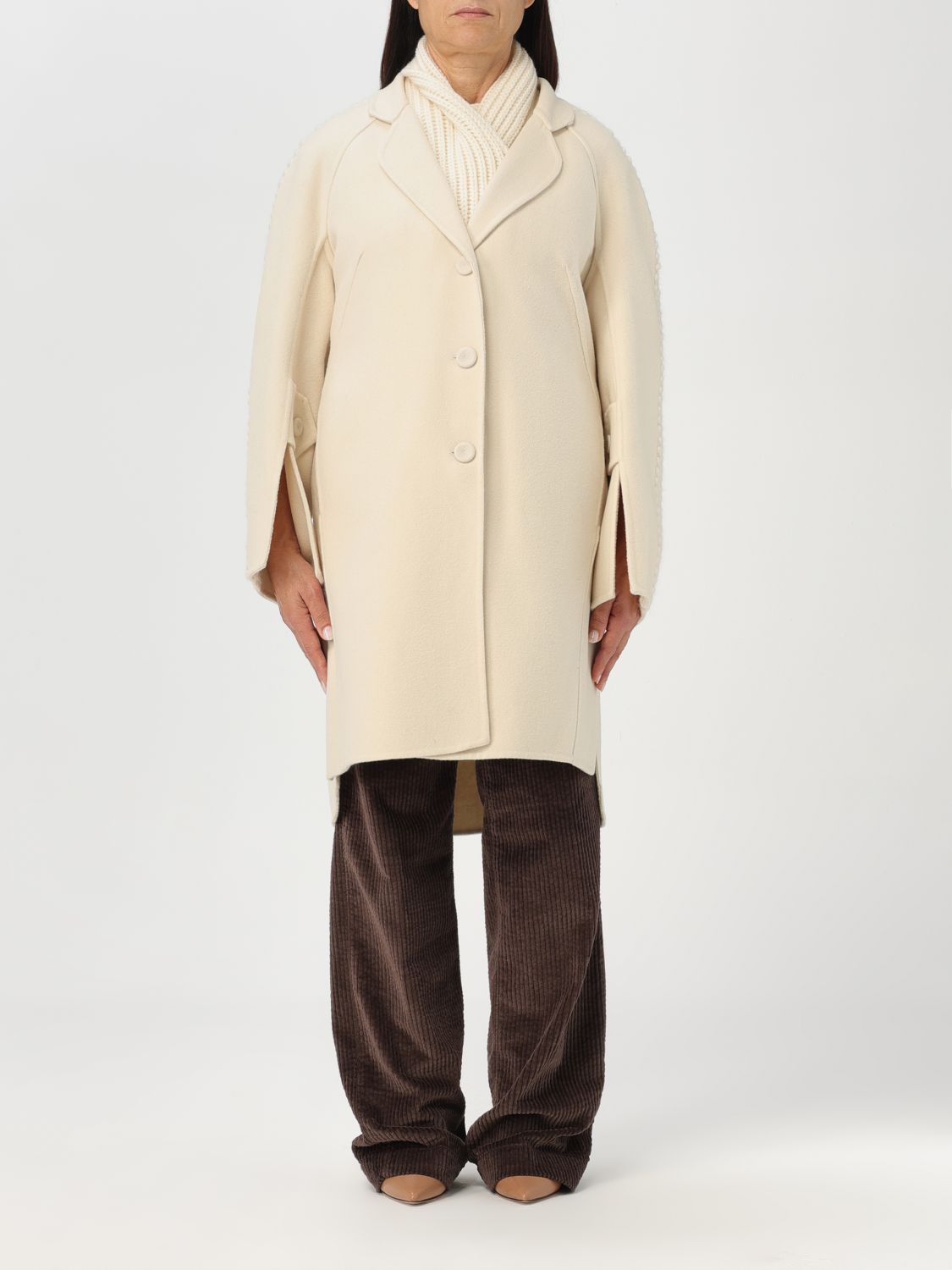 Ermanno Scervino Coat ERMANNO SCERVINO Woman colour Ivory