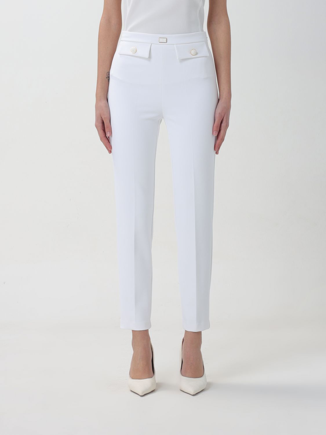 Elisabetta Franchi Trousers ELISABETTA FRANCHI Woman colour Ivory