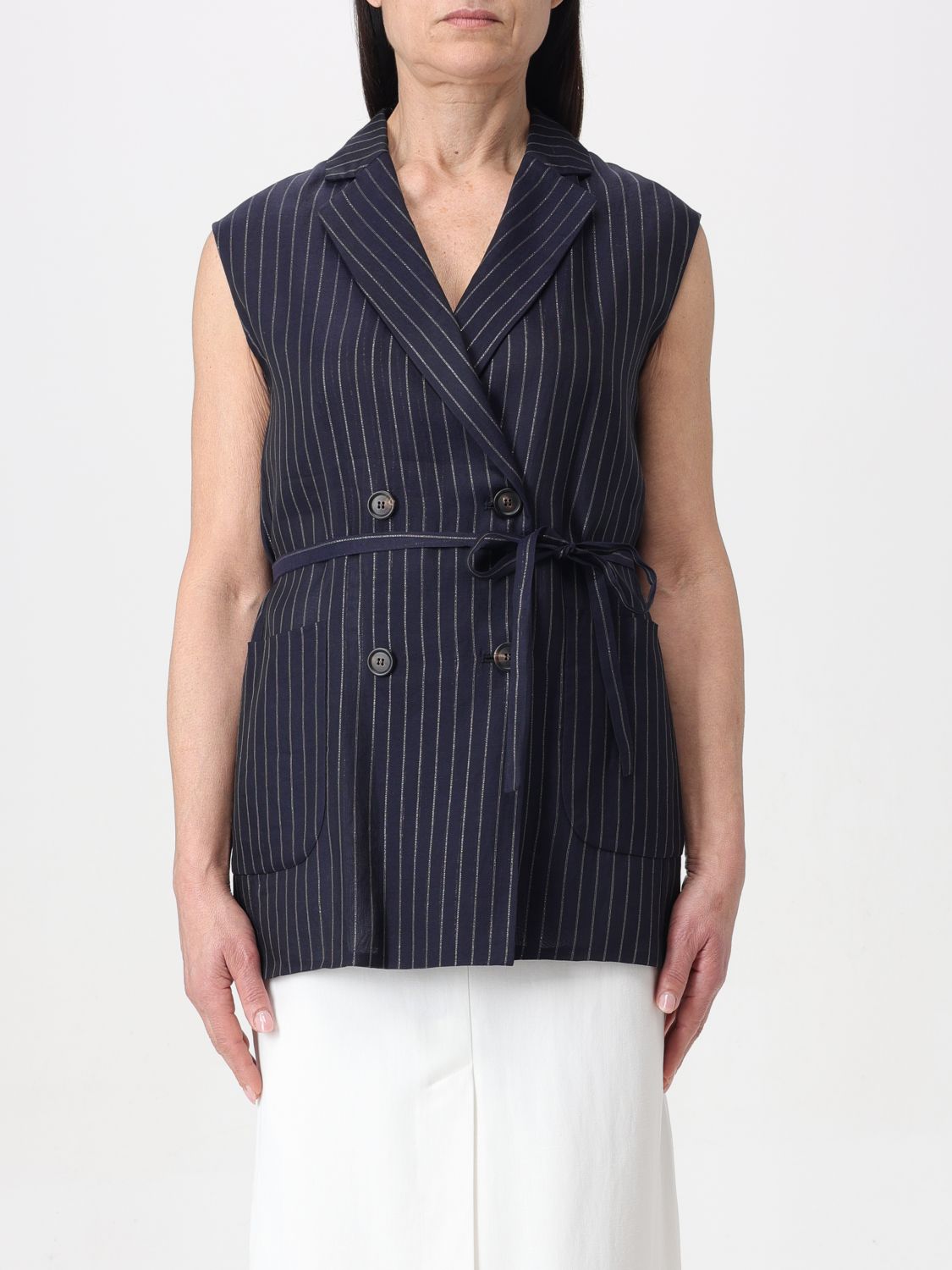 Brunello Cucinelli Waistcoat BRUNELLO CUCINELLI Woman colour Blue