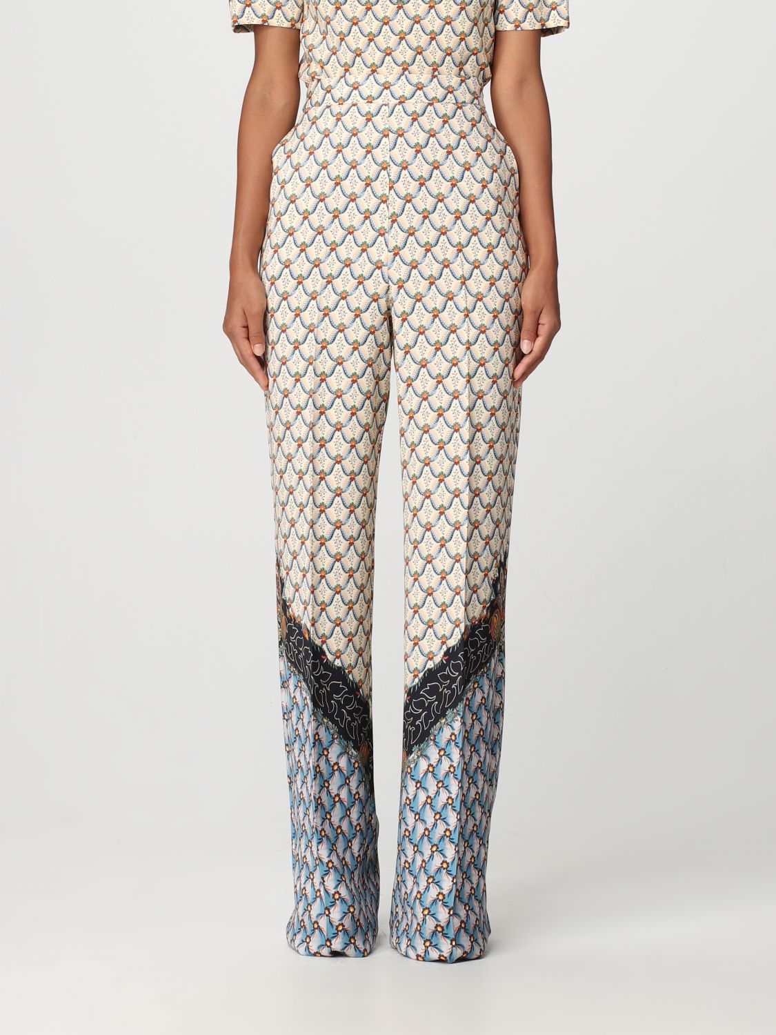 Etro Trousers ETRO Woman colour Yellow Cream