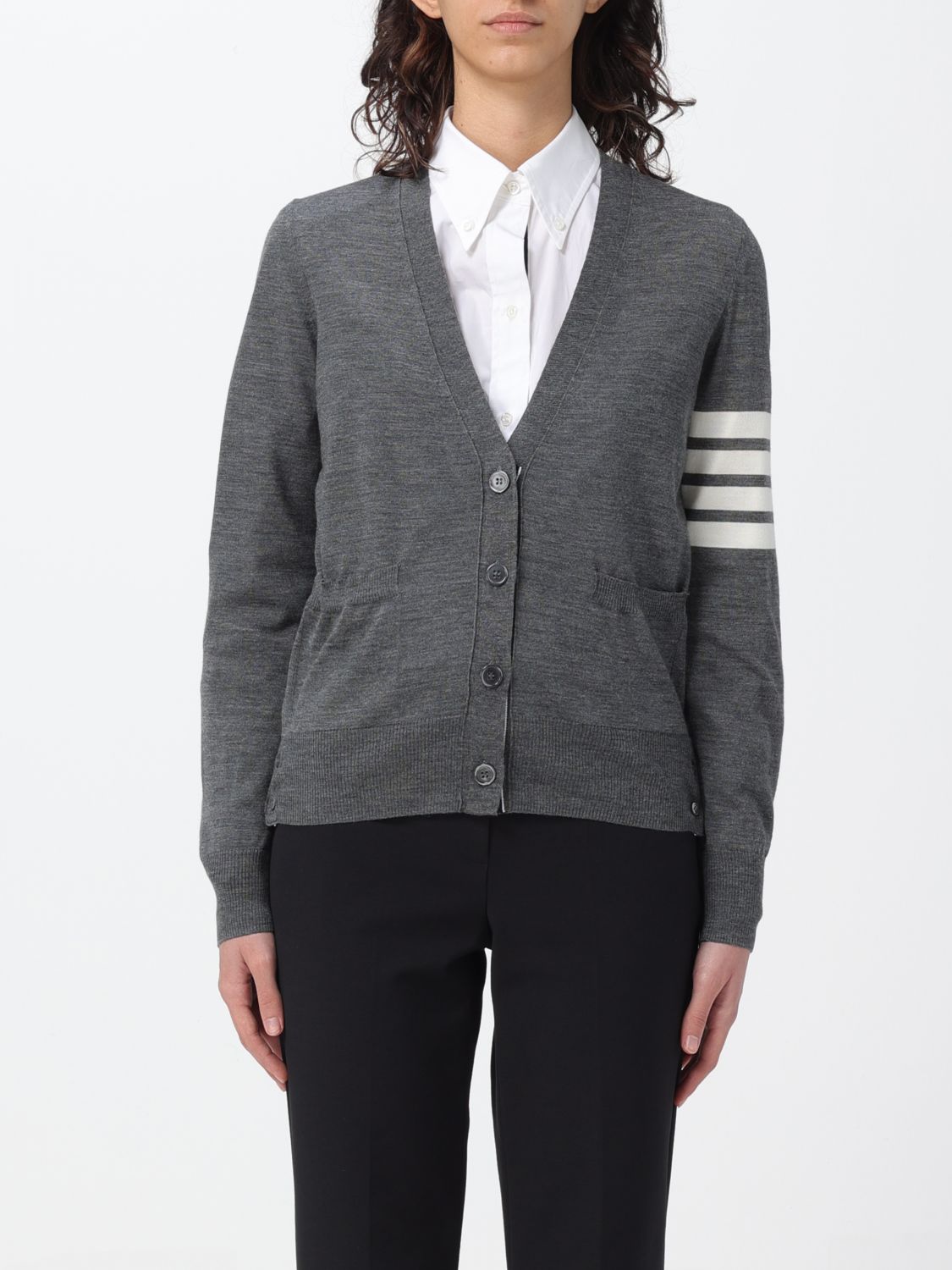 Thom Browne Cardigan THOM BROWNE Woman colour Charcoal