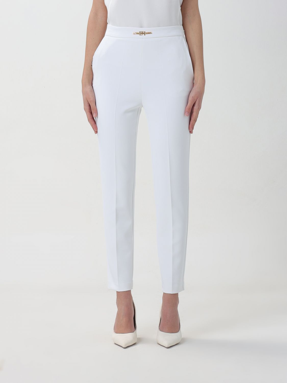 Elisabetta Franchi Trousers ELISABETTA FRANCHI Woman colour White