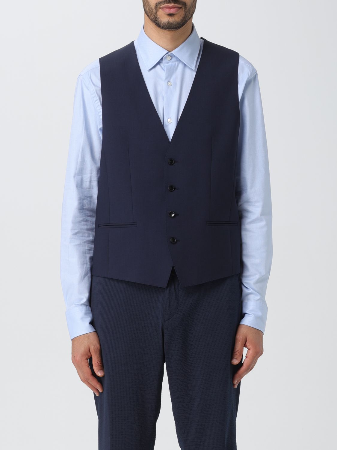 BOSS Waistcoat BOSS Men colour Blue