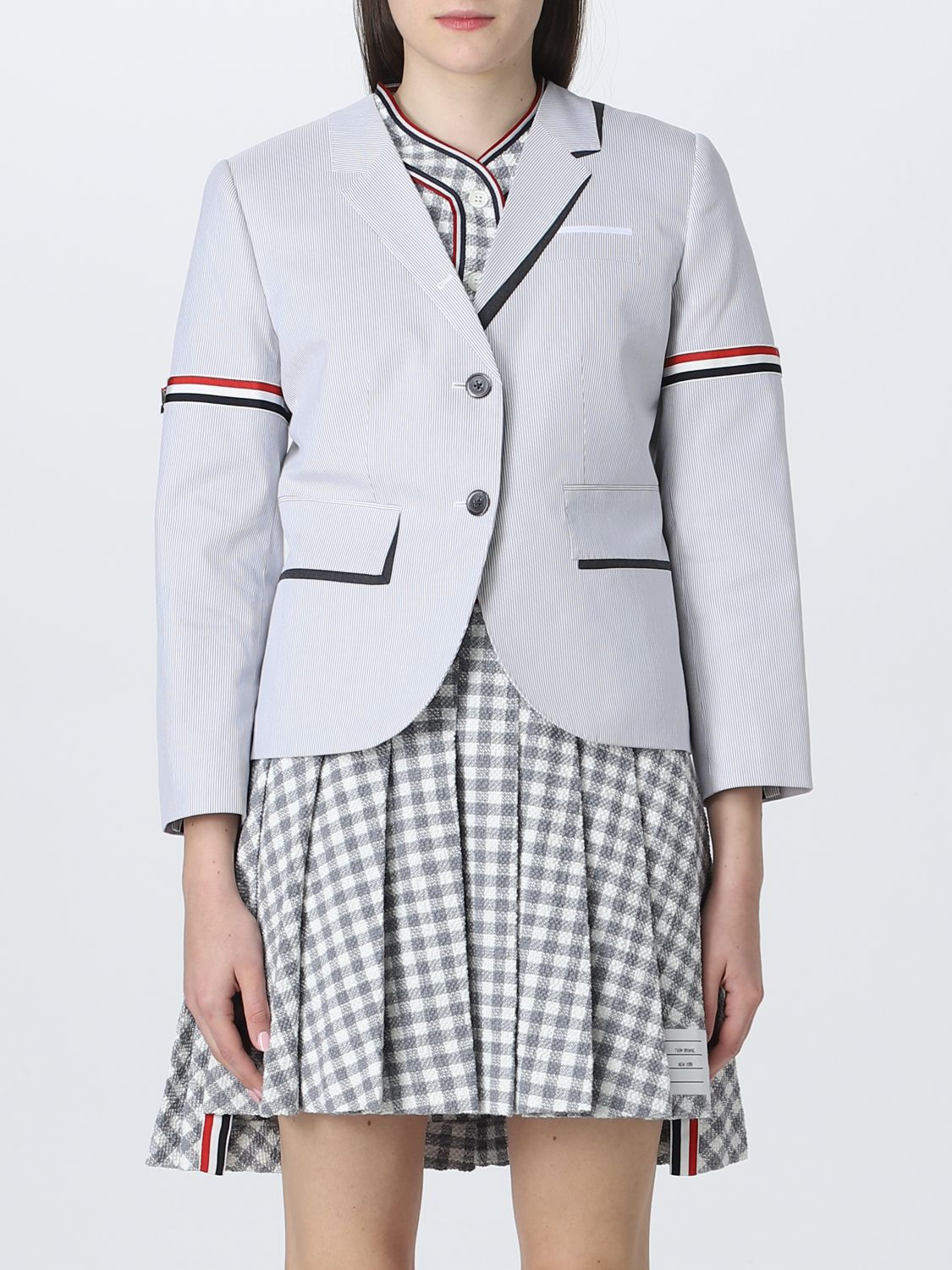 Thom Browne Blazer THOM BROWNE Woman colour Grey