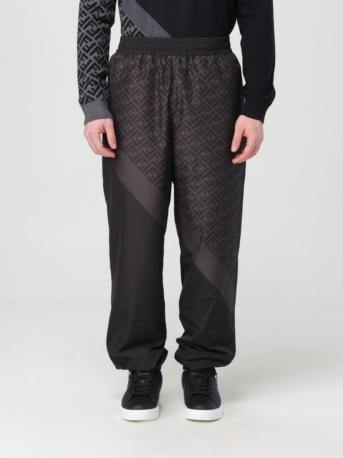 FENDI Trousers FENDI Men colour Charcoal