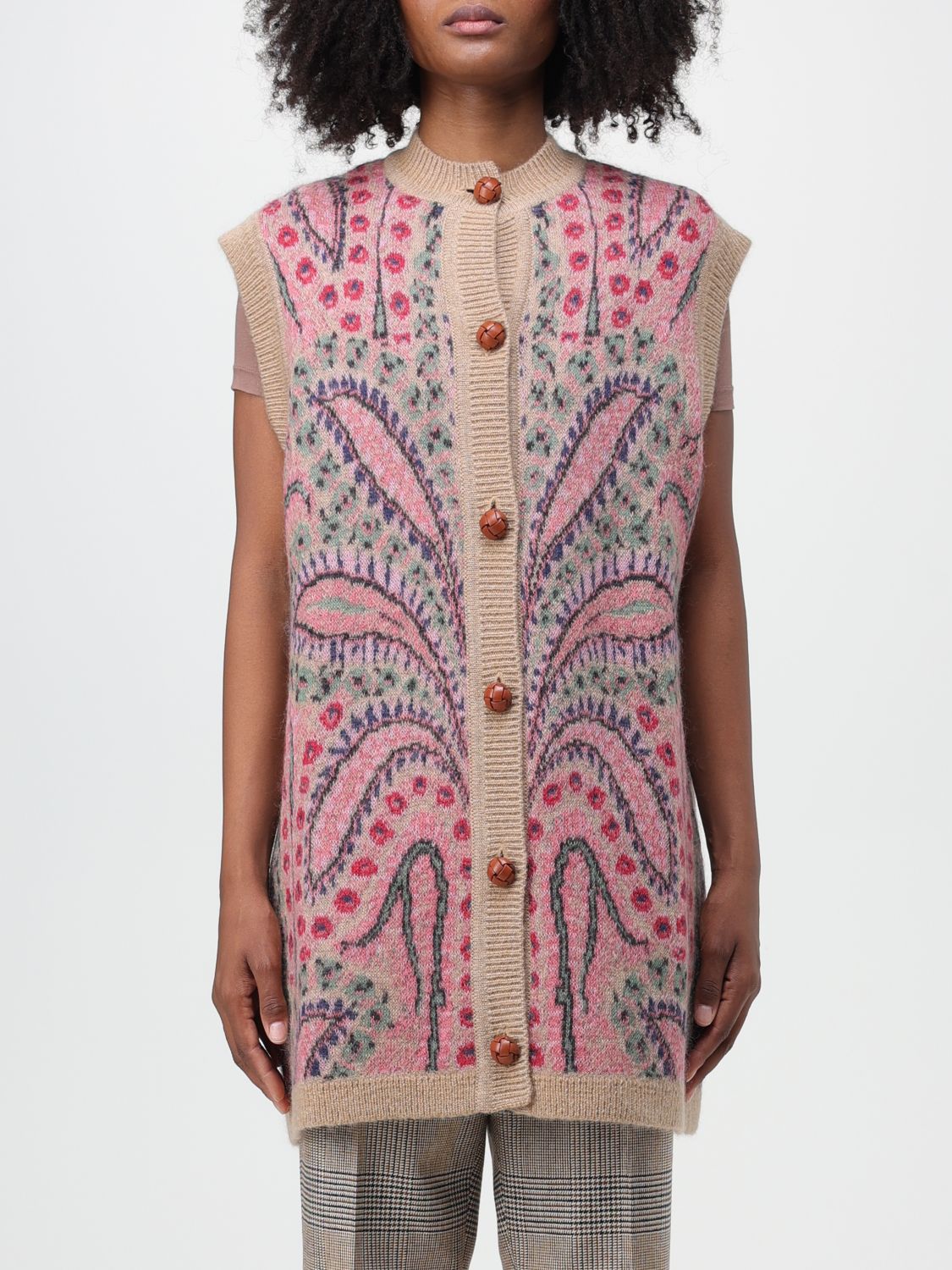 Etro Waistcoat ETRO Woman colour Beige