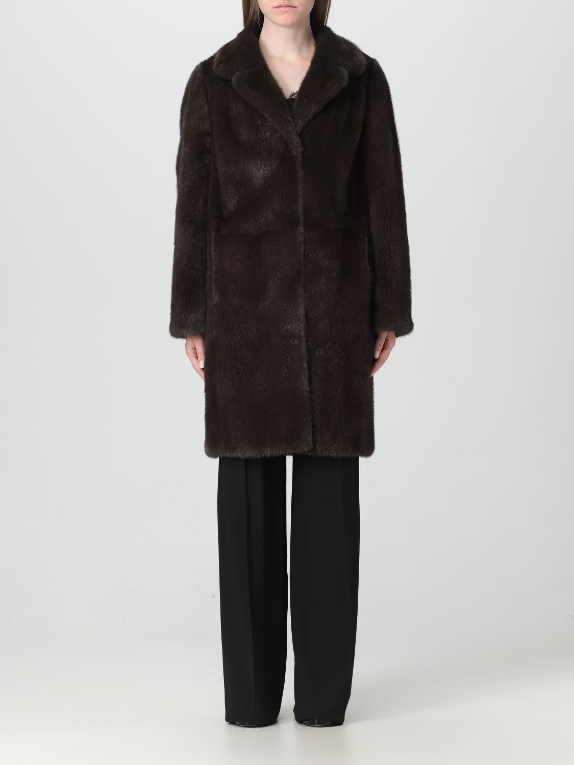Simonetta Ravizza Fur Coats SIMONETTA RAVIZZA Woman colour Brown
