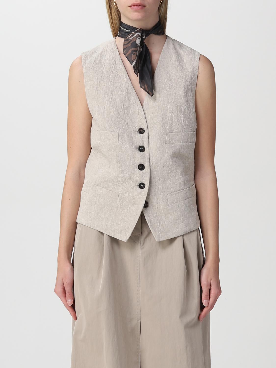 Brunello Cucinelli Waistcoat BRUNELLO CUCINELLI Woman colour Sand