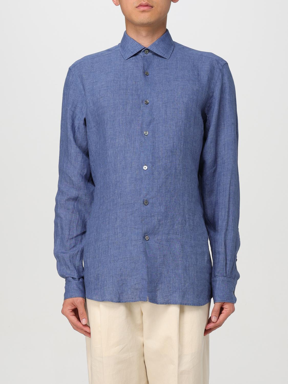 zegna Shirt ZEGNA Men color Gnawed Blue