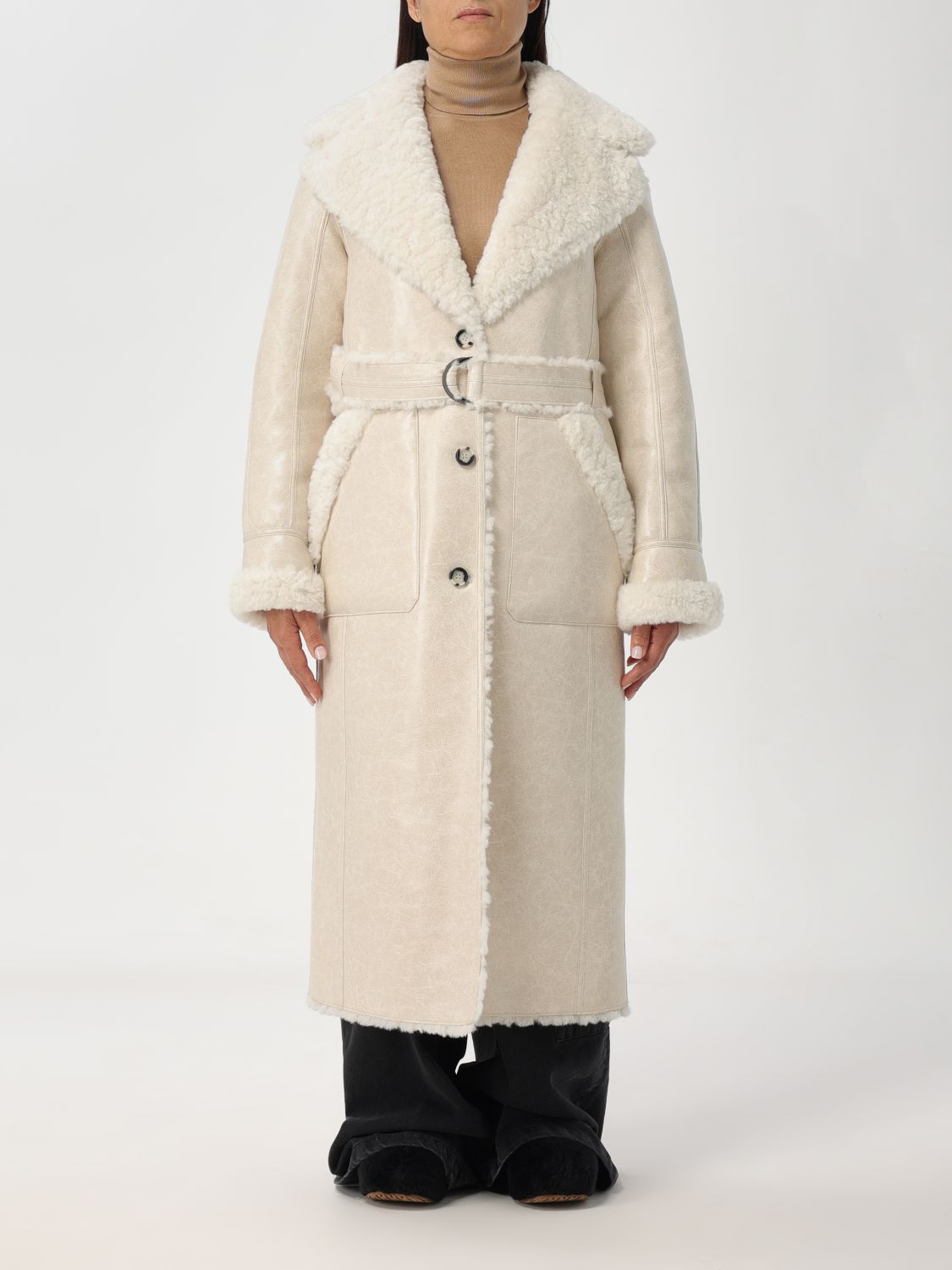 Urbancode Fur Coats URBANCODE Woman colour Beige