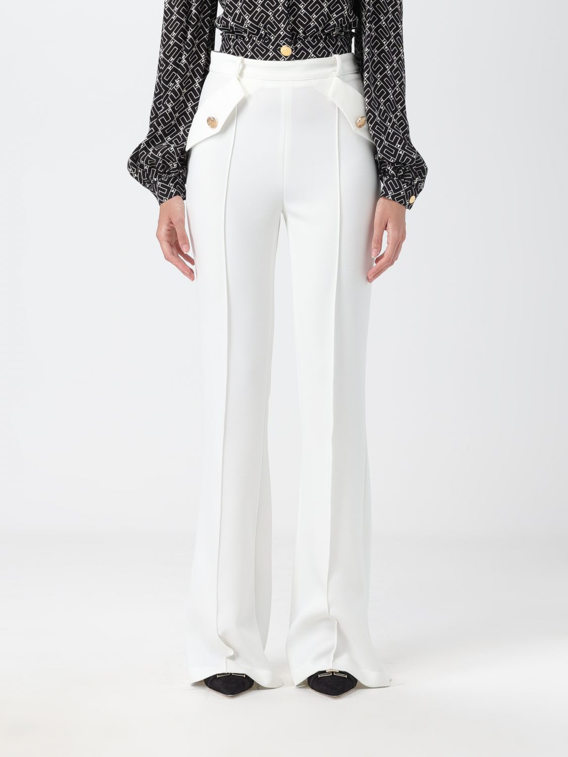 Elisabetta Franchi Trousers ELISABETTA FRANCHI Woman colour White