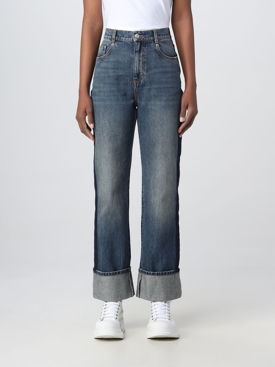 Alexander McQueen Jeans ALEXANDER MCQUEEN Woman colour Blue