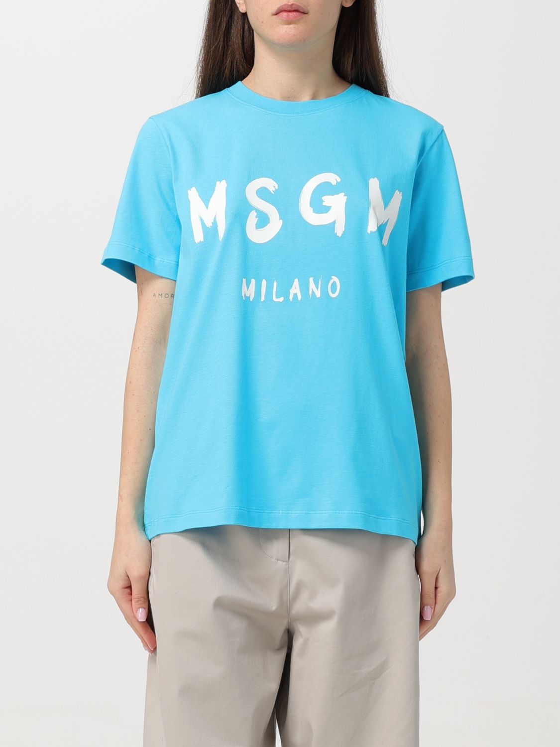 Msgm T-Shirt MSGM Woman colour Blue