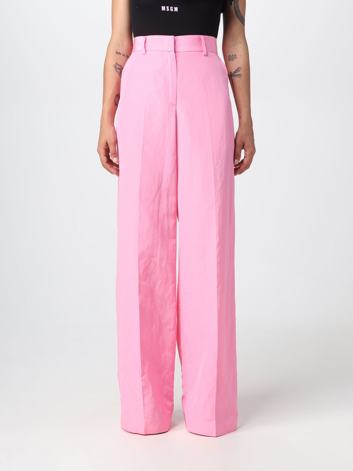 Msgm Trousers MSGM Woman colour Fuchsia