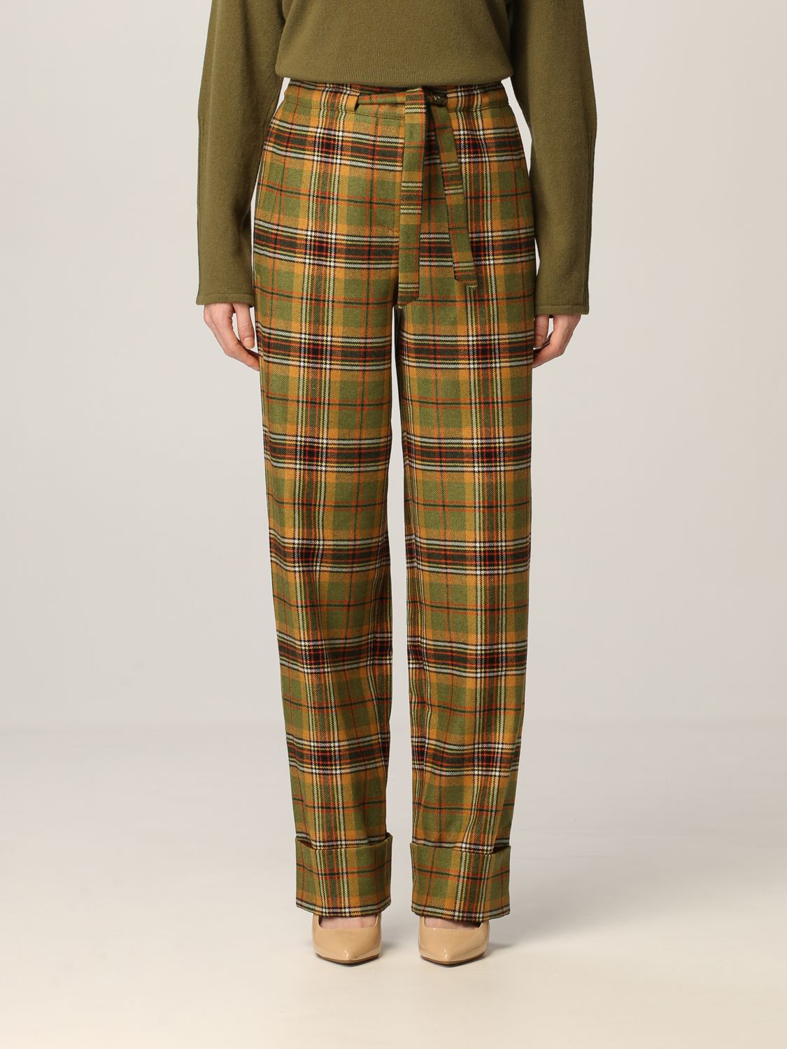 Alberta Ferretti Alberta Ferretti trousers in check wool blend