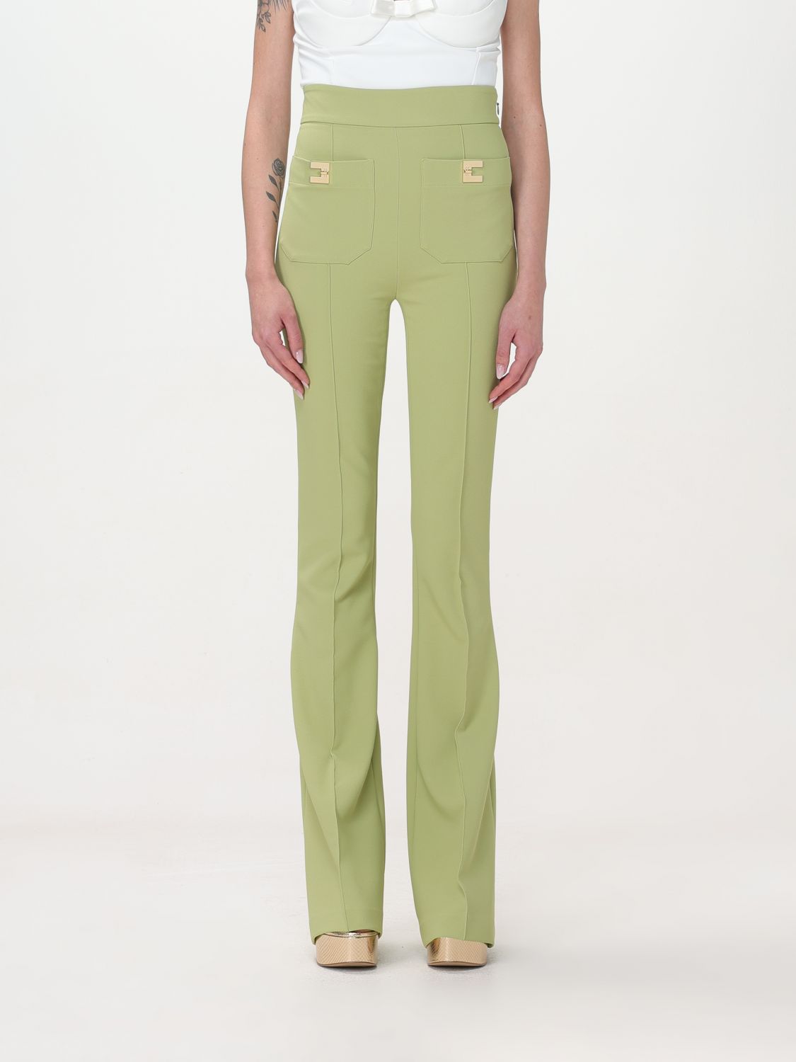 Elisabetta Franchi Pants ELISABETTA FRANCHI Woman color Pistachio