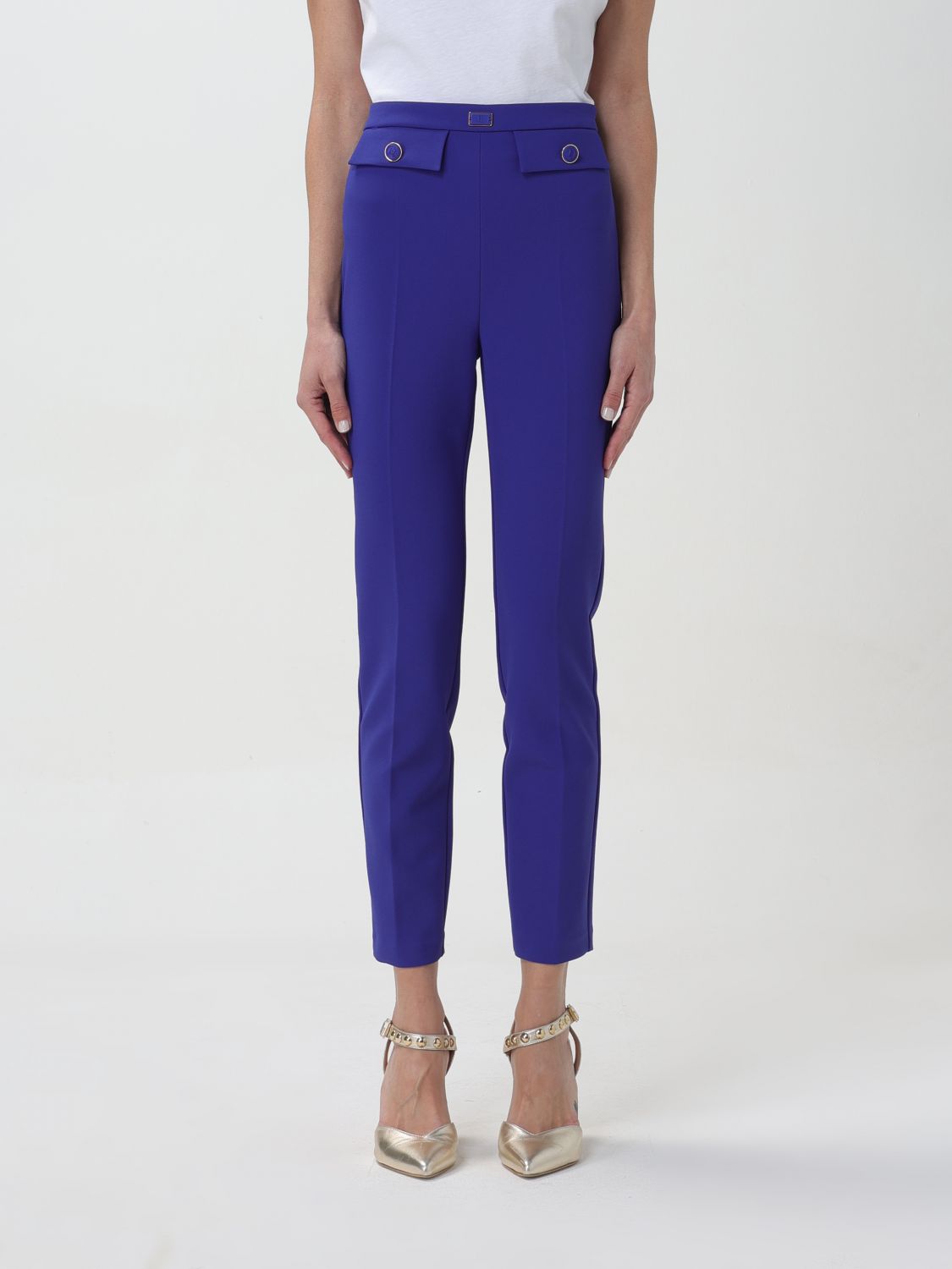 Elisabetta Franchi Trousers ELISABETTA FRANCHI Woman colour Indigo