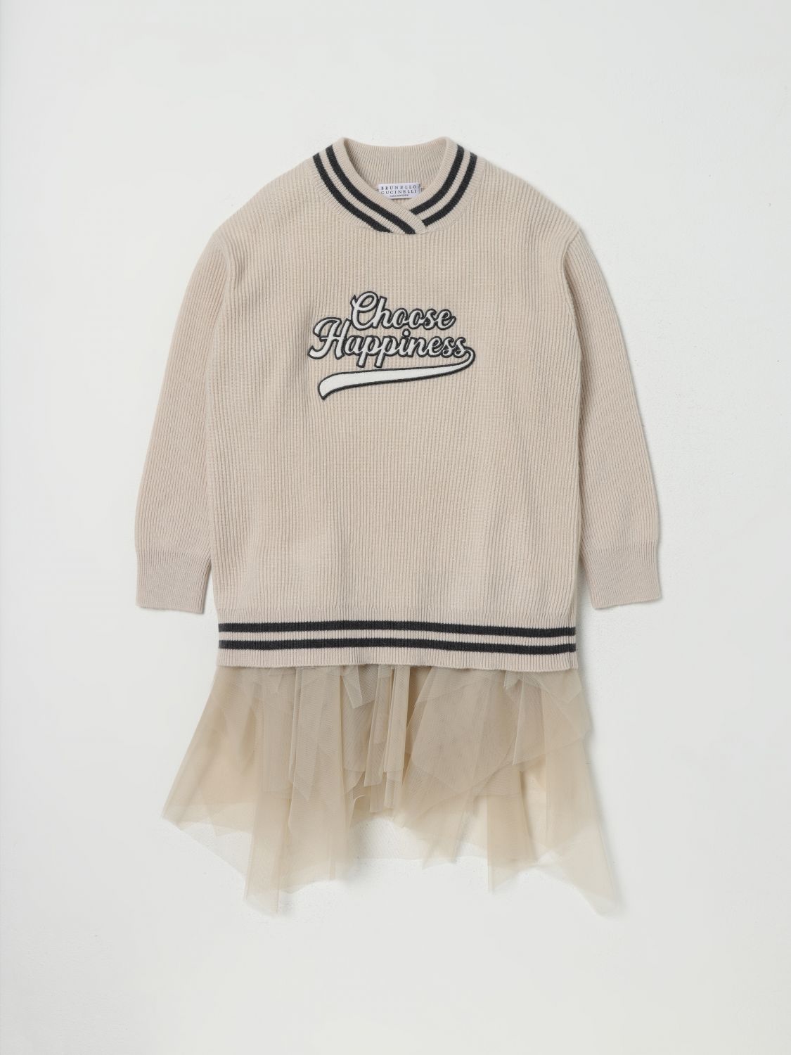 Brunello Cucinelli Dress BRUNELLO CUCINELLI Kids colour Beige