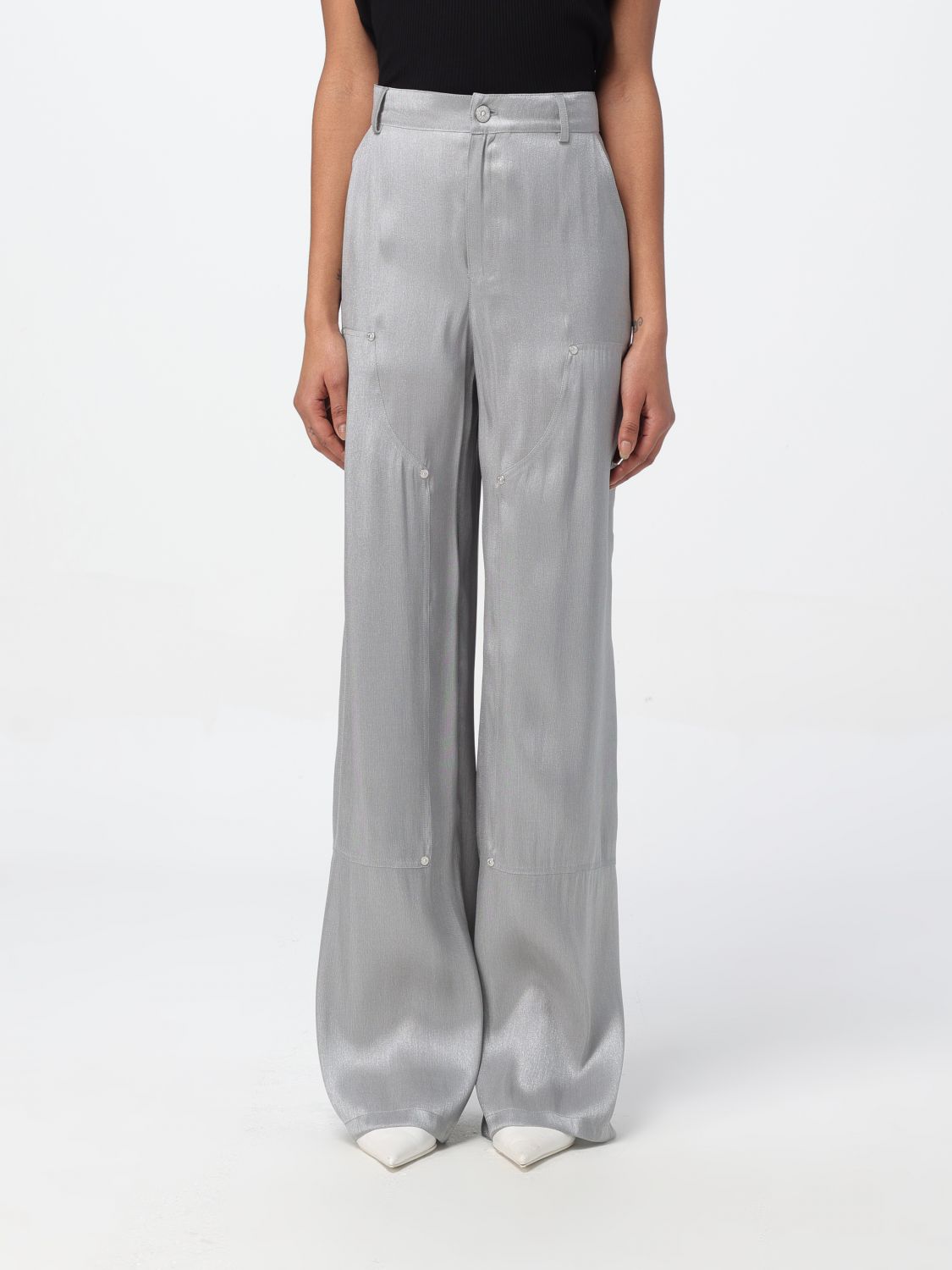 Moschino Jeans Trousers MOSCHINO JEANS Woman colour Silver