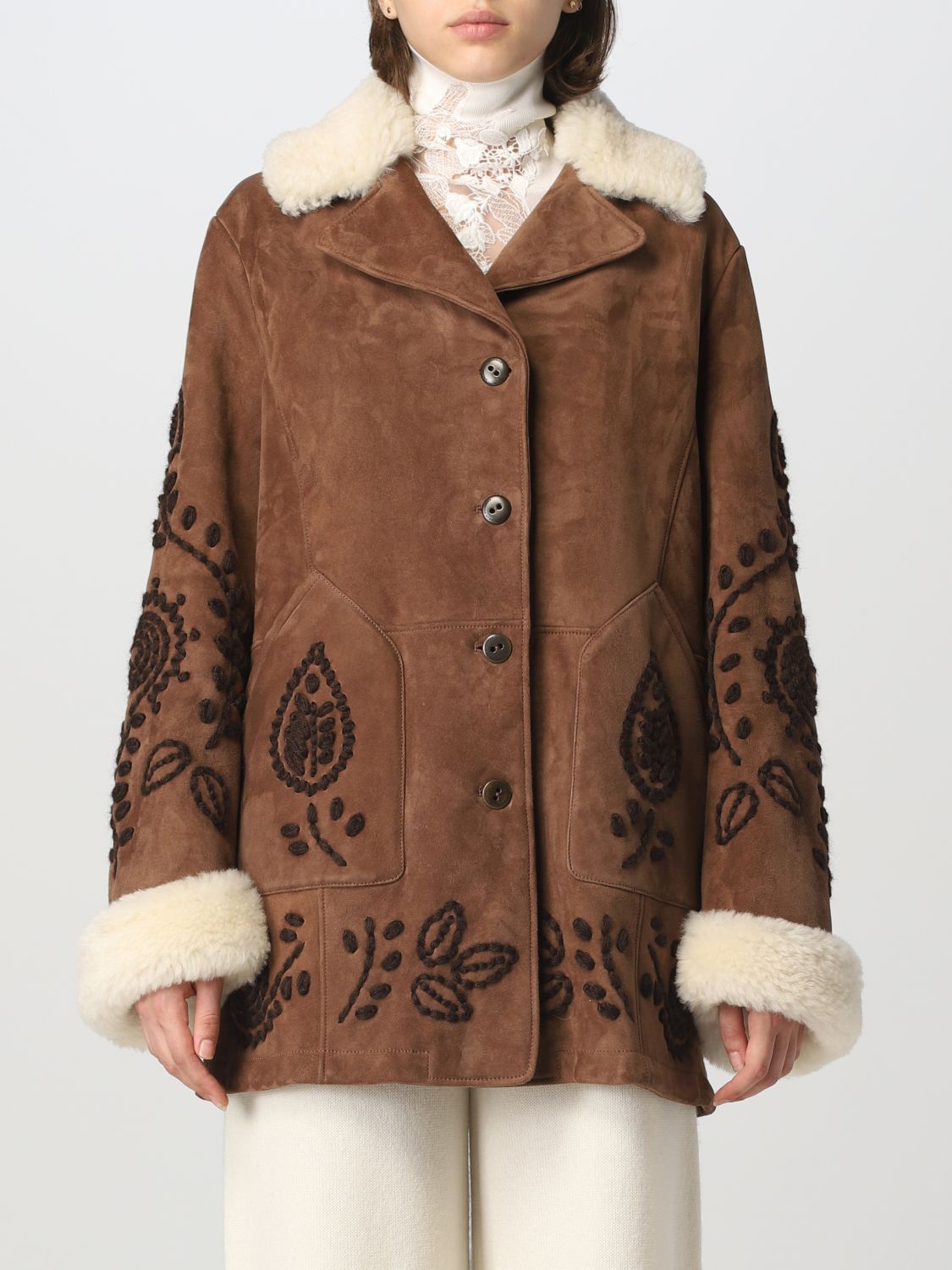 Ermanno Scervino Jacket ERMANNO SCERVINO Woman colour Tobacco