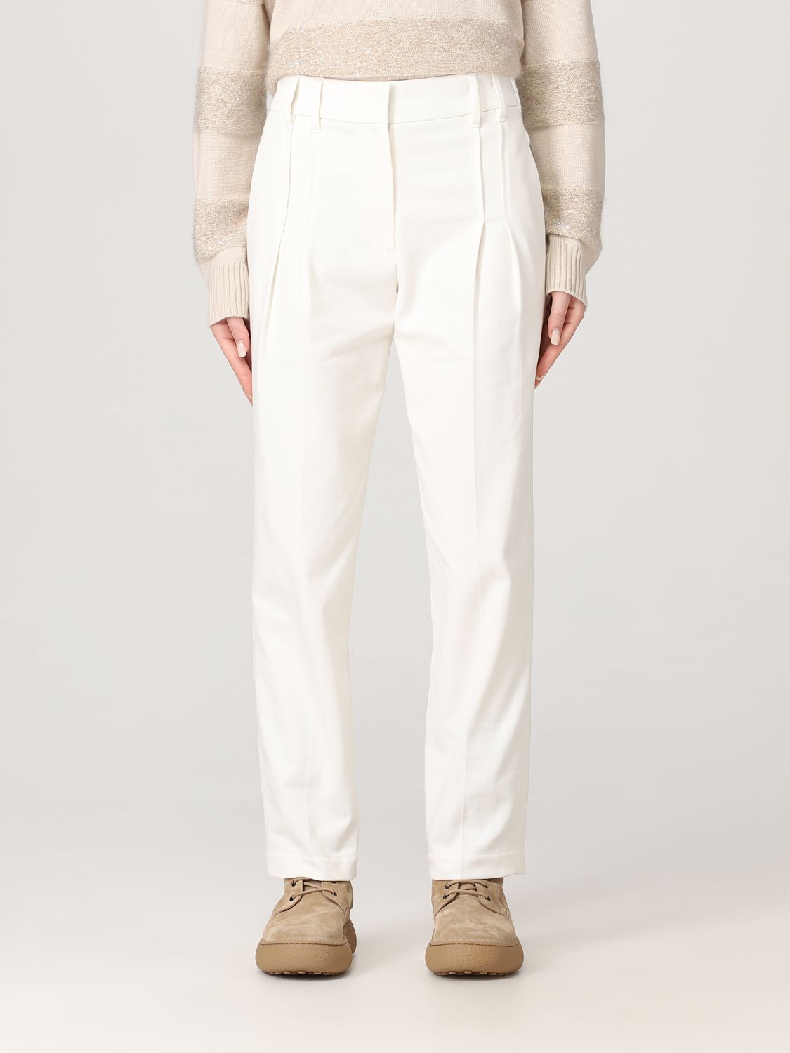 Brunello Cucinelli Trousers BRUNELLO CUCINELLI Woman colour White