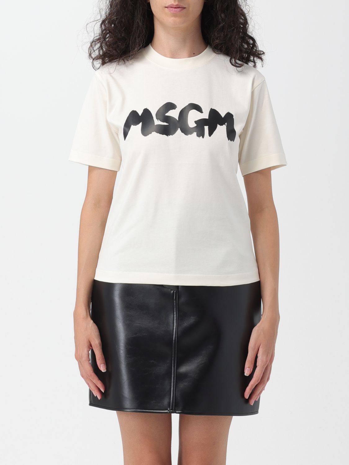 Msgm T-Shirt MSGM Woman colour Yellow Cream