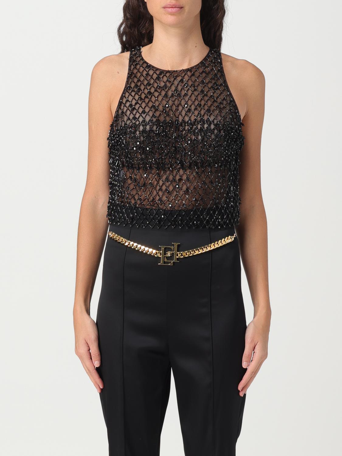 Elisabetta Franchi Top ELISABETTA FRANCHI Woman colour Black