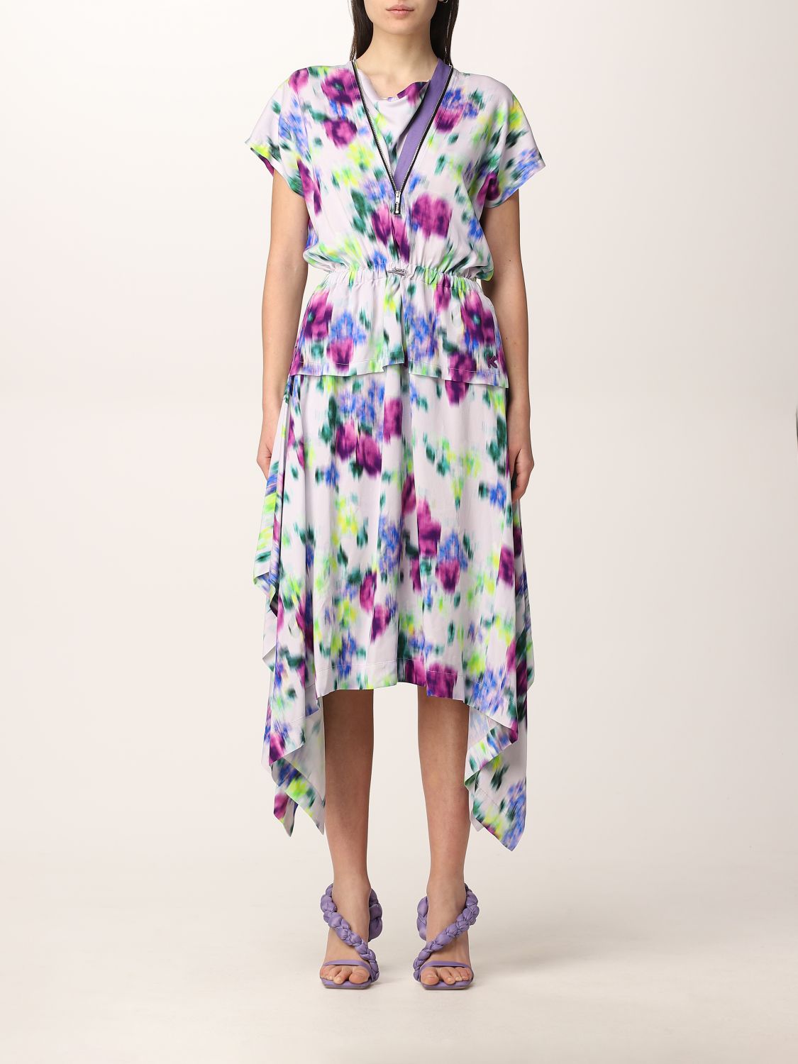 Kenzo Kenzo midi dress with Blurred Flowers print