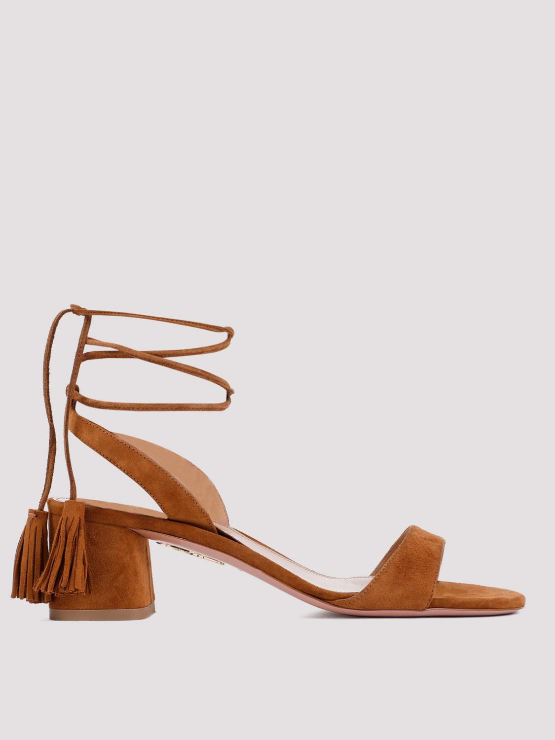 Aquazzura Heeled Sandals AQUAZZURA Woman color Brown