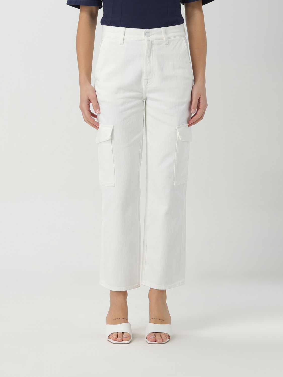 7 For All Mankind Trousers 7 FOR ALL MANKIND Woman colour White