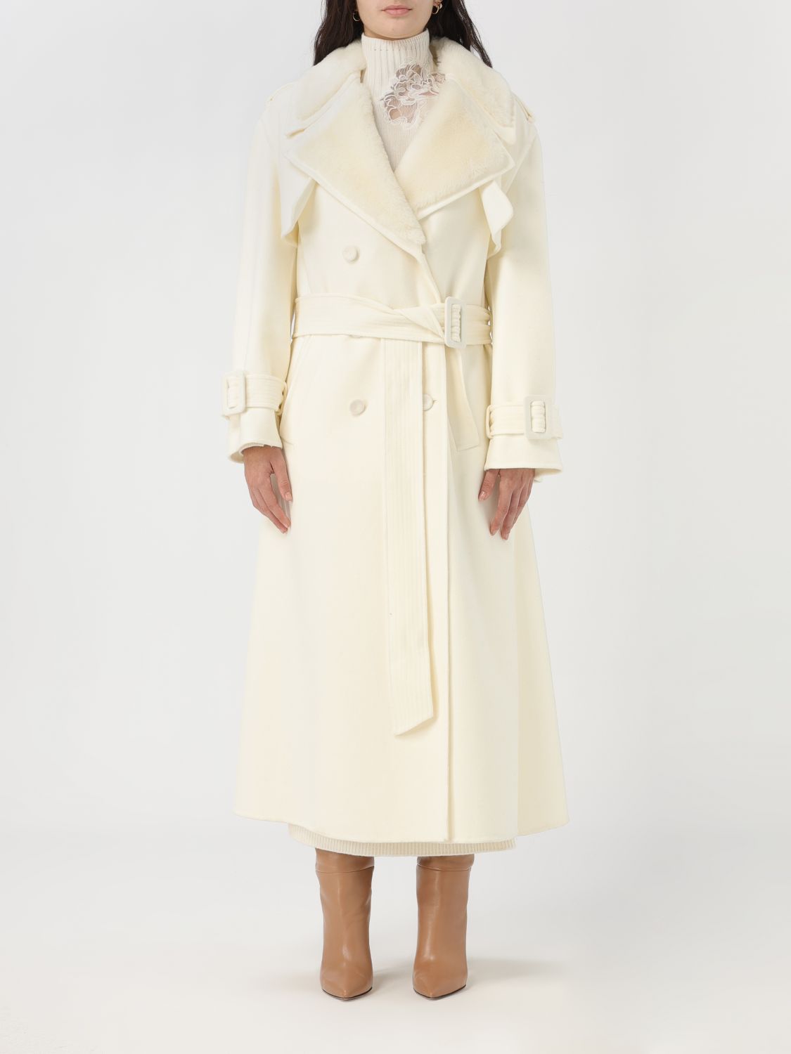 Ermanno Scervino Coat ERMANNO SCERVINO Woman colour White