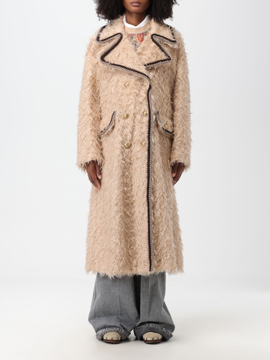 Etro Coat ETRO Woman colour Natural