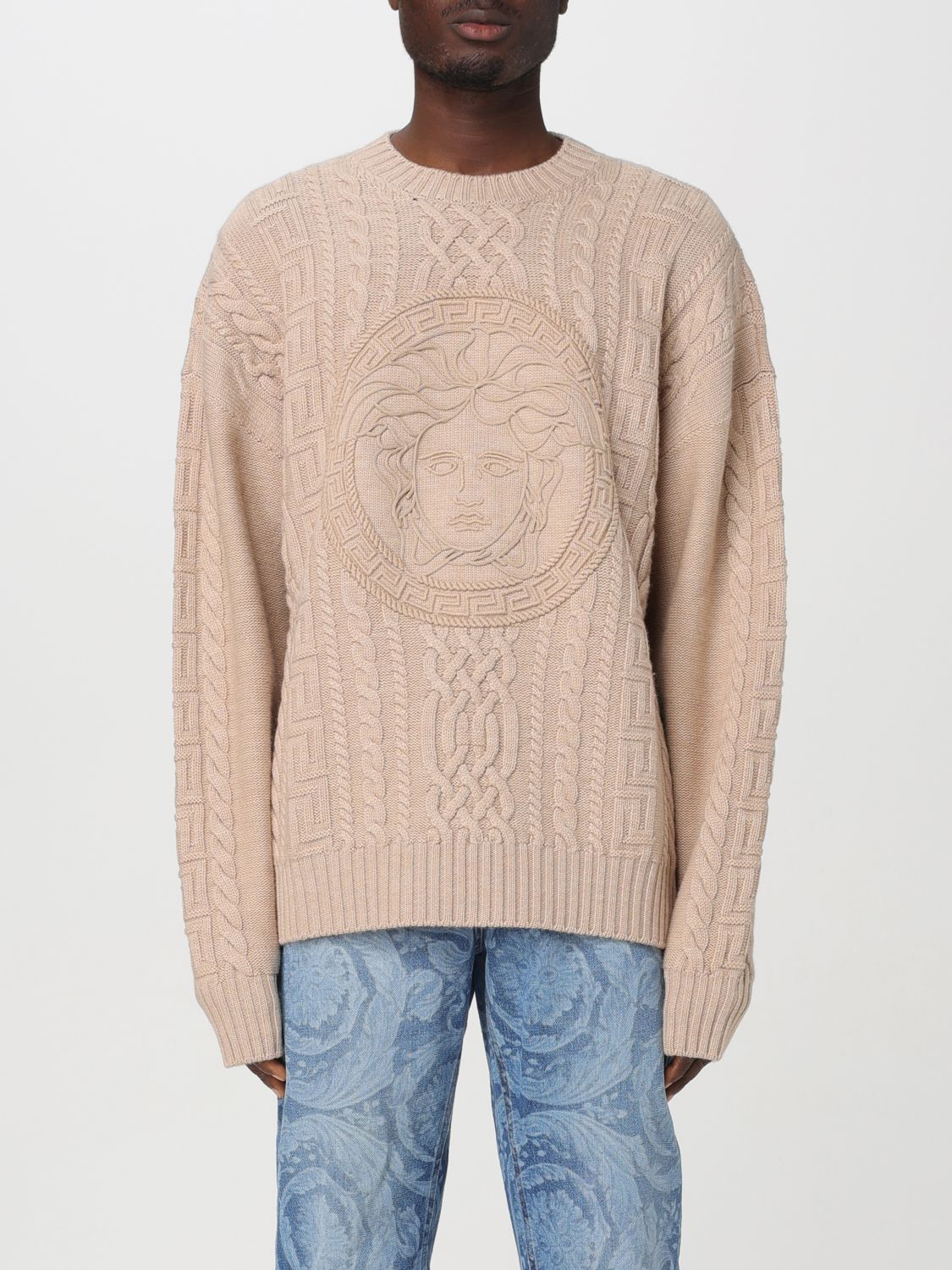Versace Sweater VERSACE Men color Beige