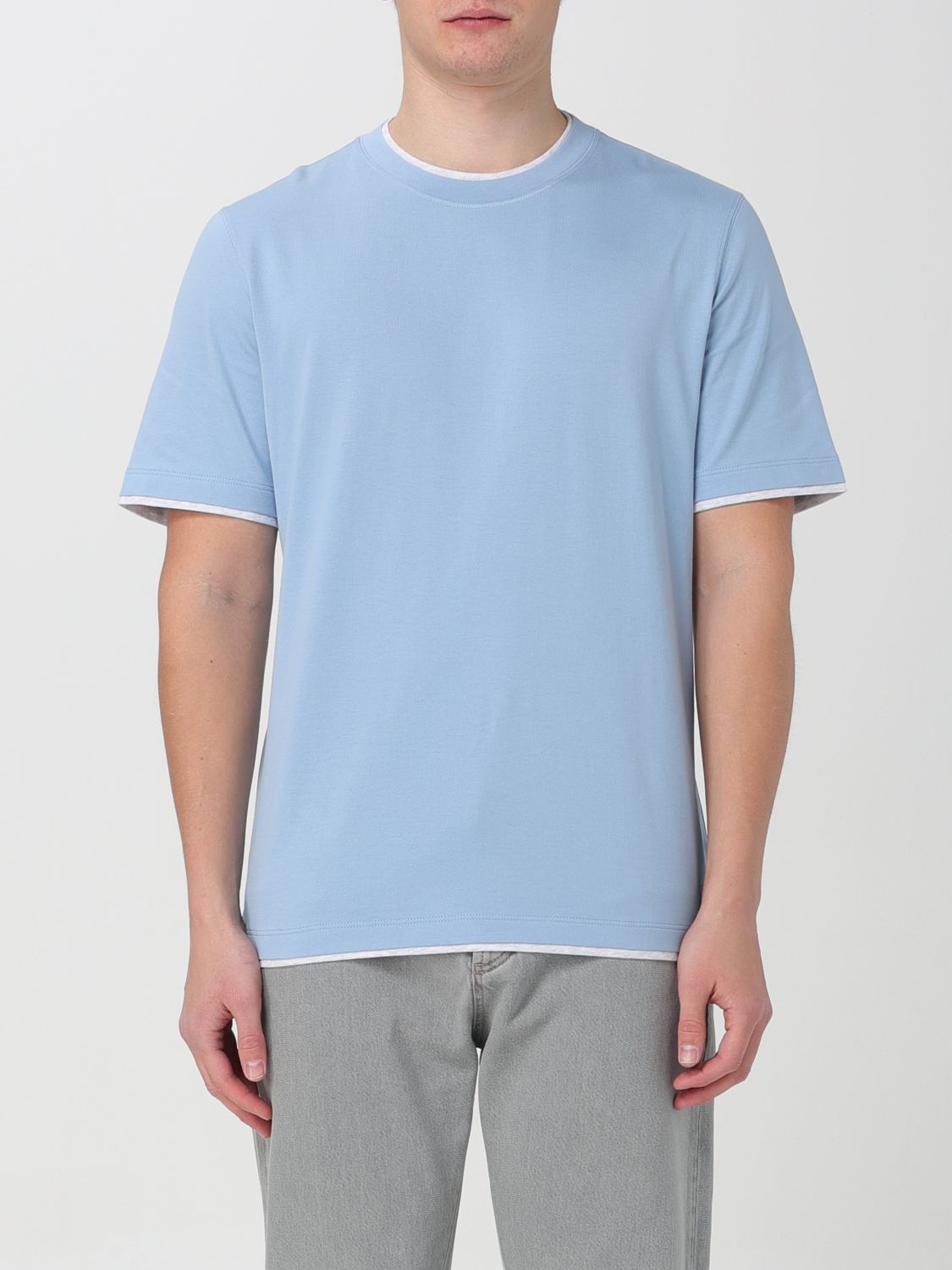 Brunello Cucinelli T-Shirt BRUNELLO CUCINELLI Men colour Sky