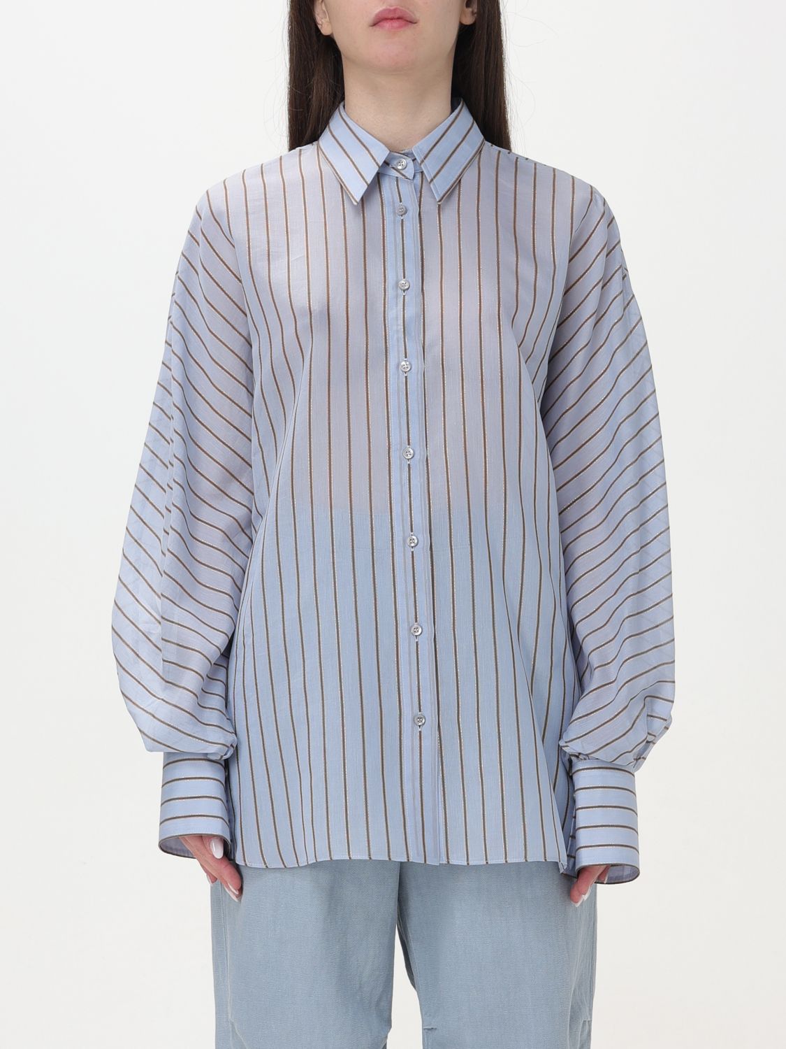 Brunello Cucinelli Shirt BRUNELLO CUCINELLI Woman colour Sky Blue