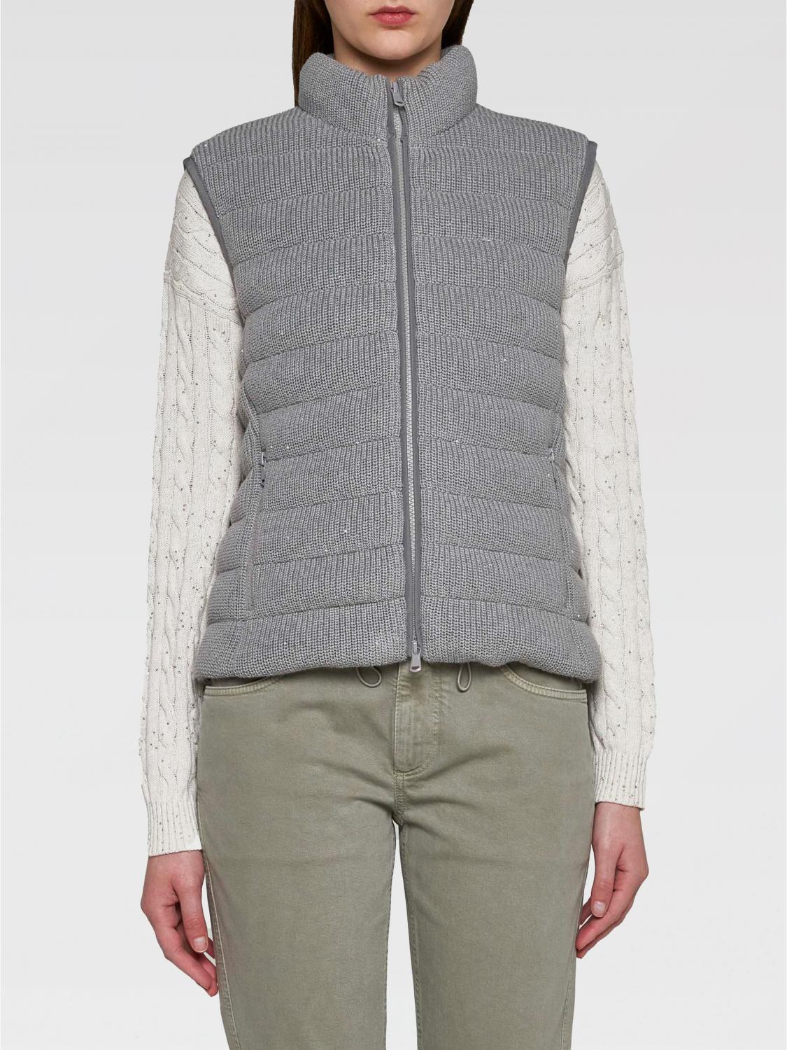 Brunello Cucinelli Waistcoat BRUNELLO CUCINELLI Woman color Grey