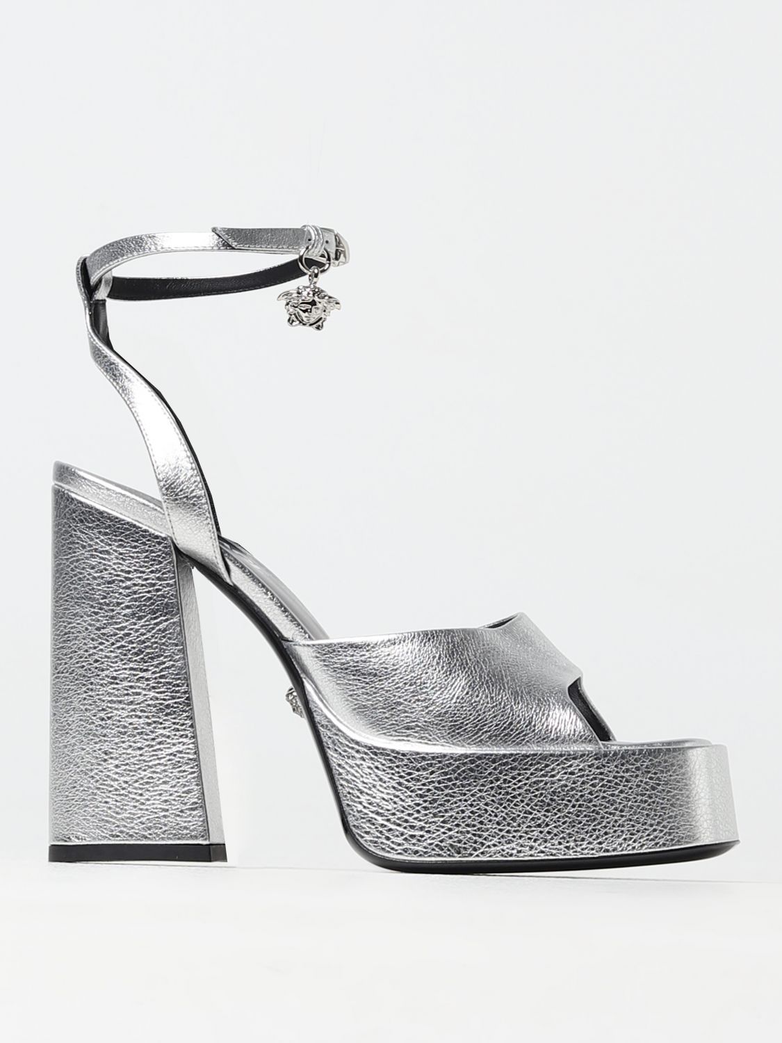 Versace Heeled Sandals VERSACE Woman colour Silver