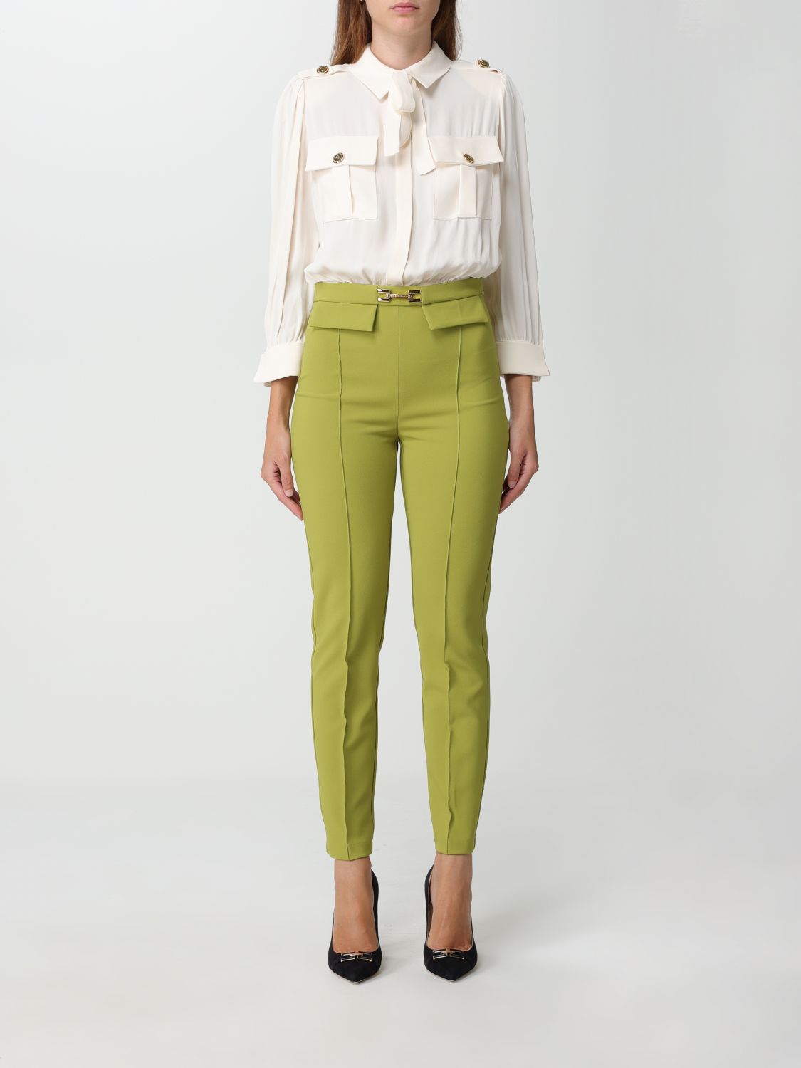 Elisabetta Franchi Trousers ELISABETTA FRANCHI Woman colour Butter