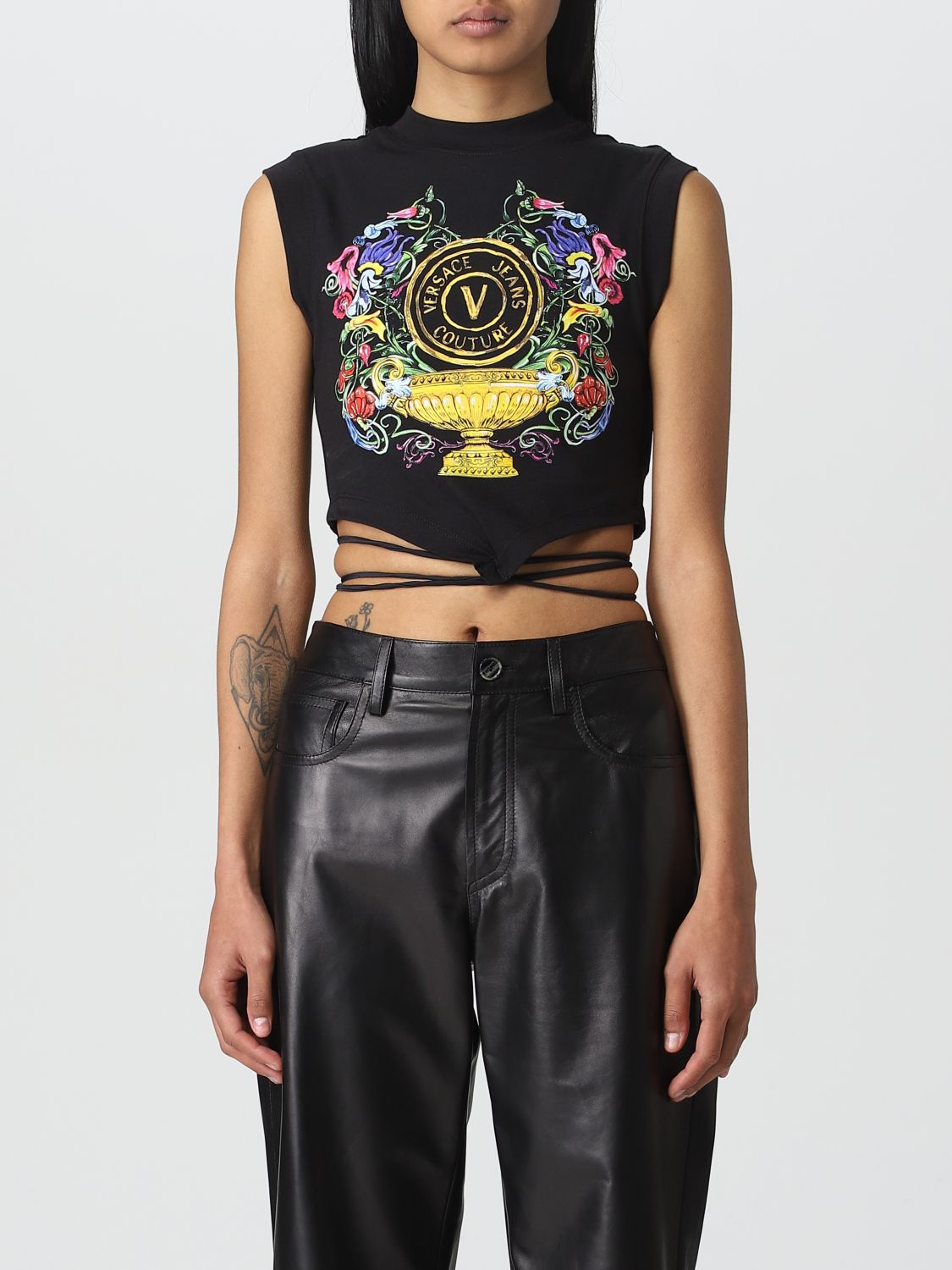 Versace Jeans Couture Top VERSACE JEANS COUTURE Woman colour Black