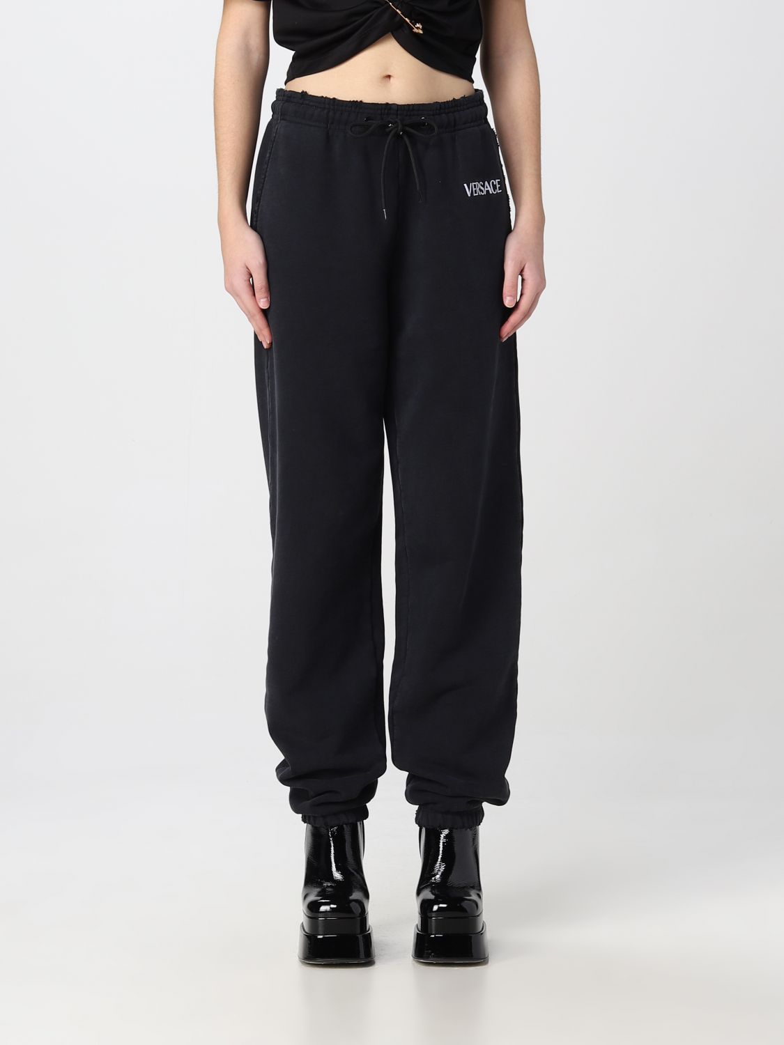 Versace Trousers VERSACE Woman colour Black