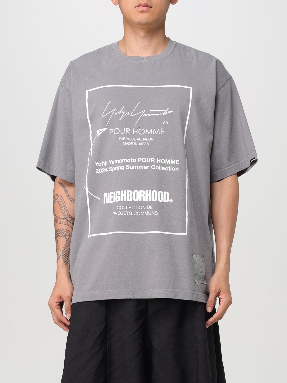 Yohji Yamamoto T-Shirt YOHJI YAMAMOTO Men color Grey