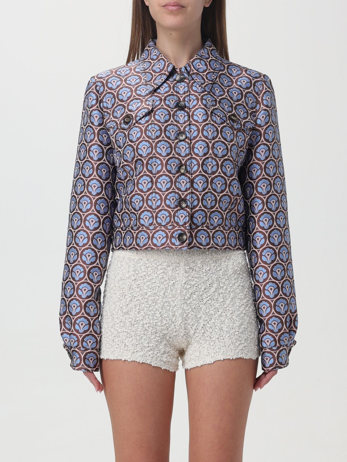 Etro Jacket ETRO Woman colour Gnawed Blue