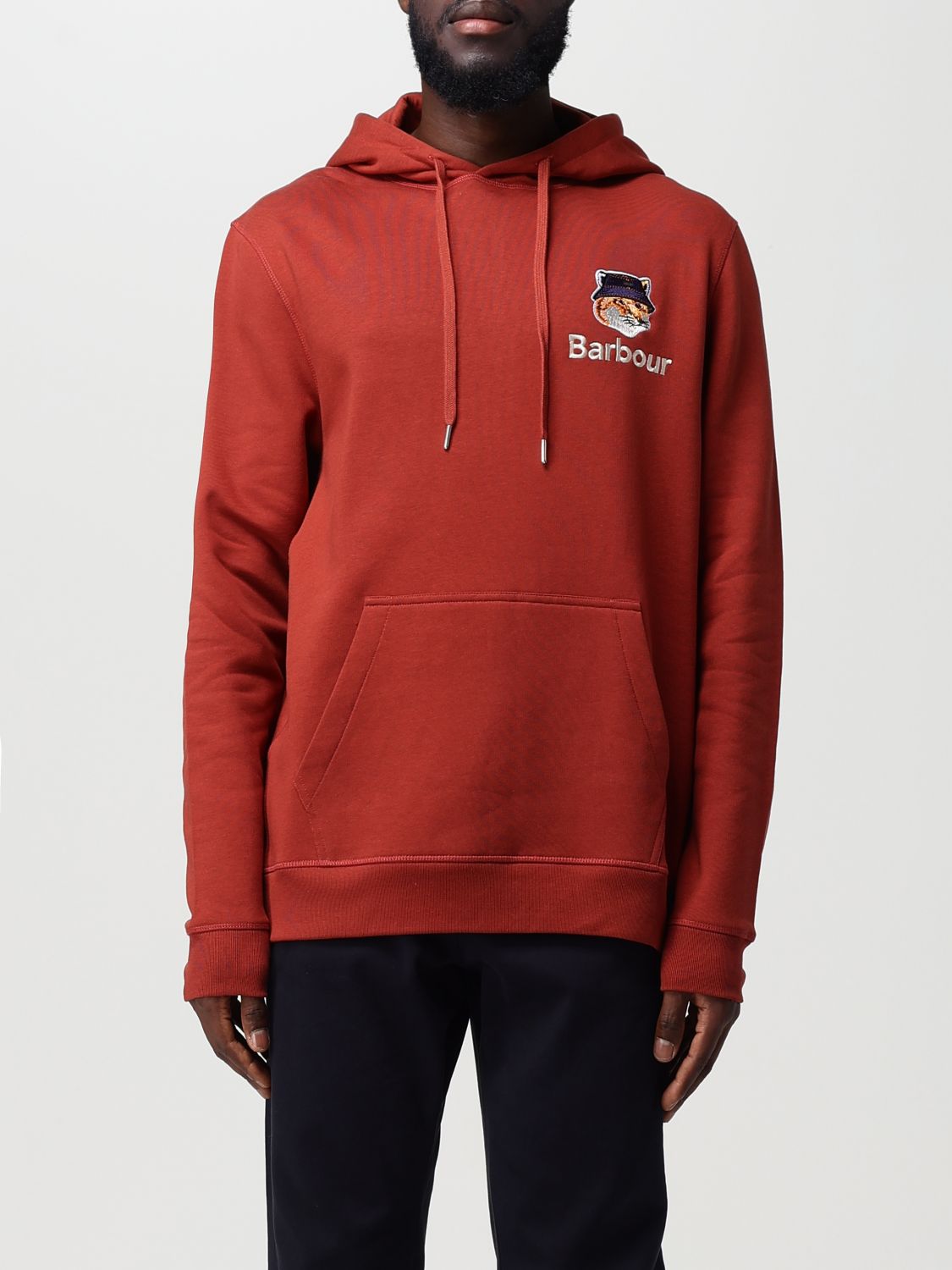 maison kitsuné x barbour Sweatshirt MAISON KITSUNE X BARBOUR Men colour Burnt