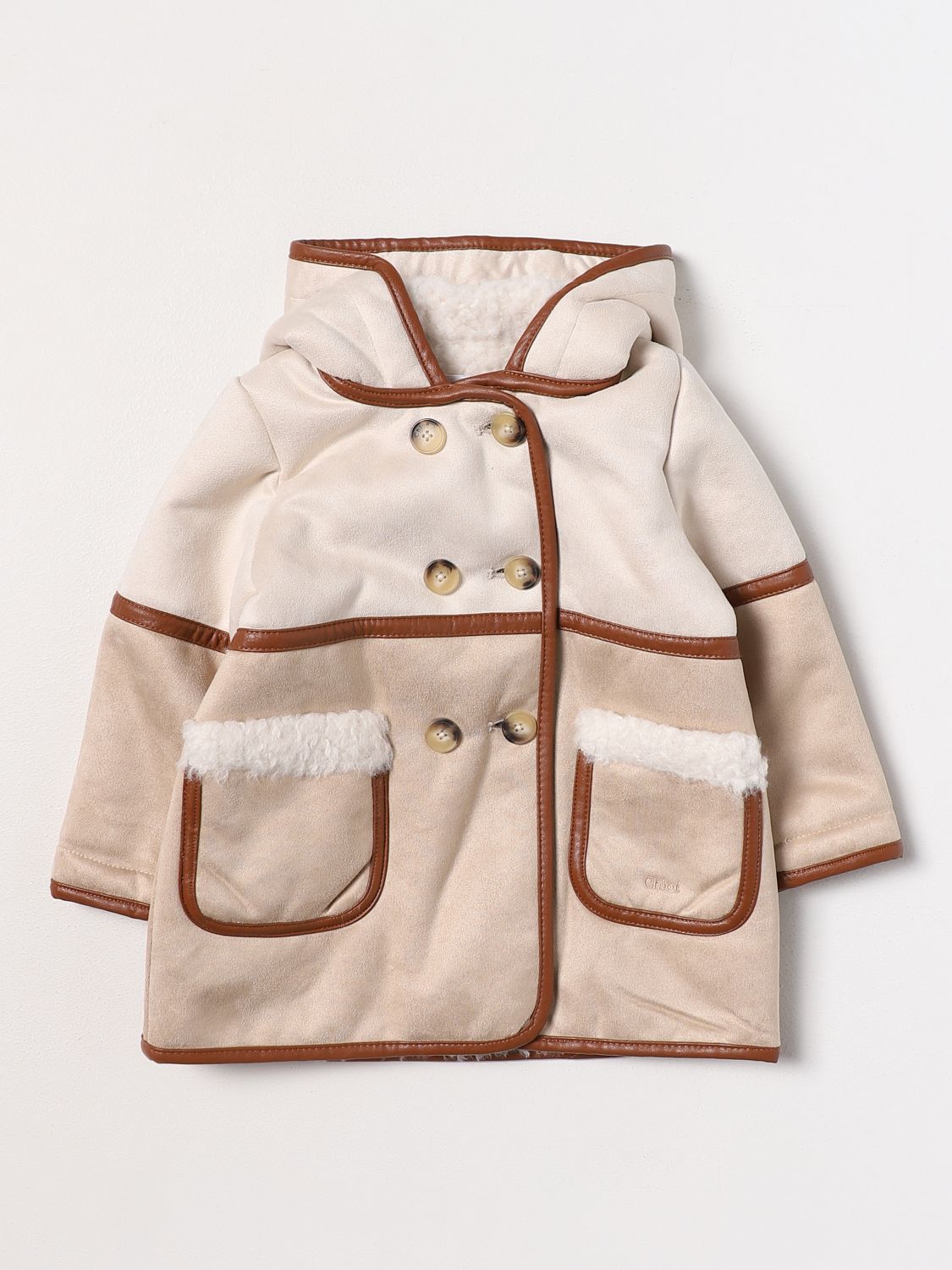 Chloé Coats CHLOÉ Kids colour Beige