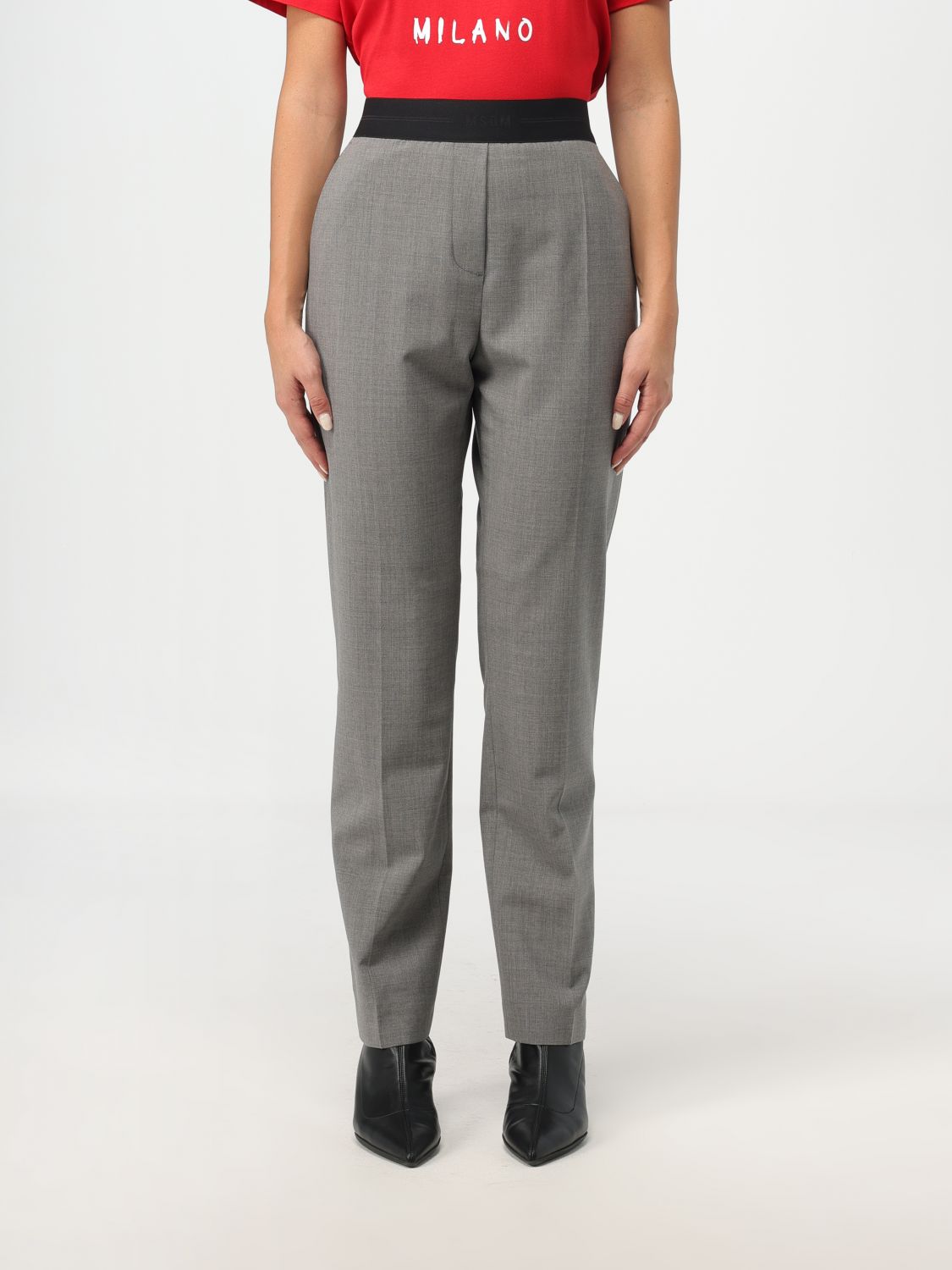 Msgm Trousers MSGM Woman colour Grey