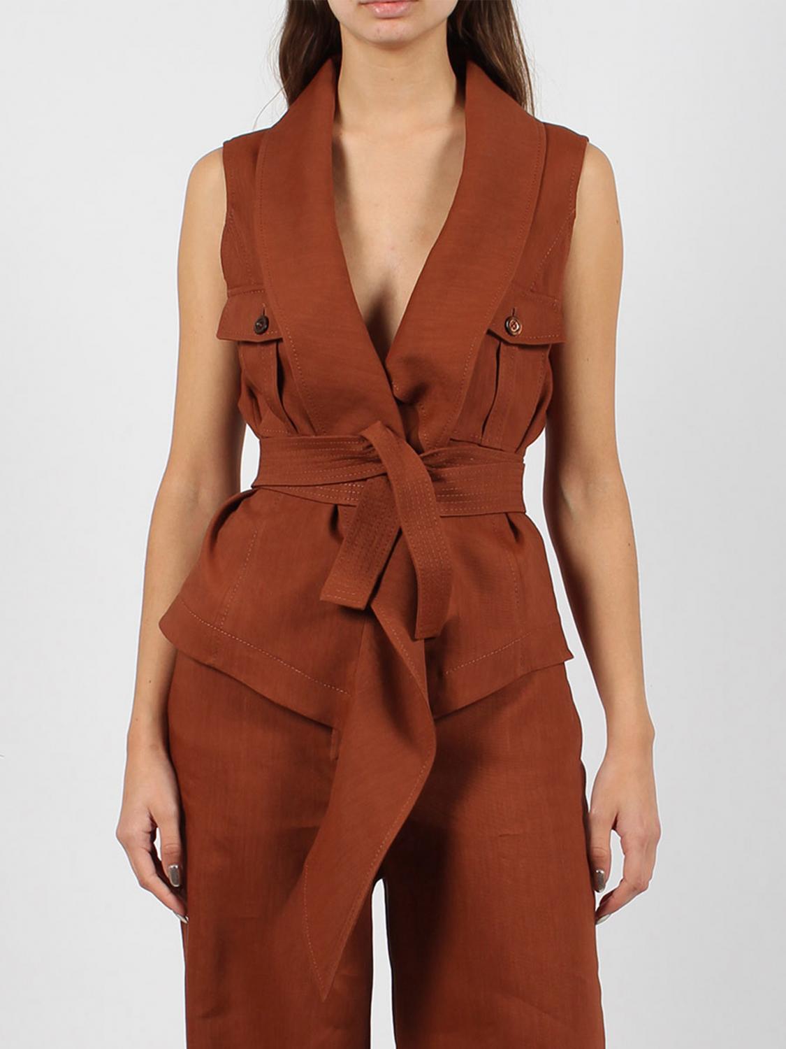 Alberta Ferretti Waistcoat ALBERTA FERRETTI Woman color Brown