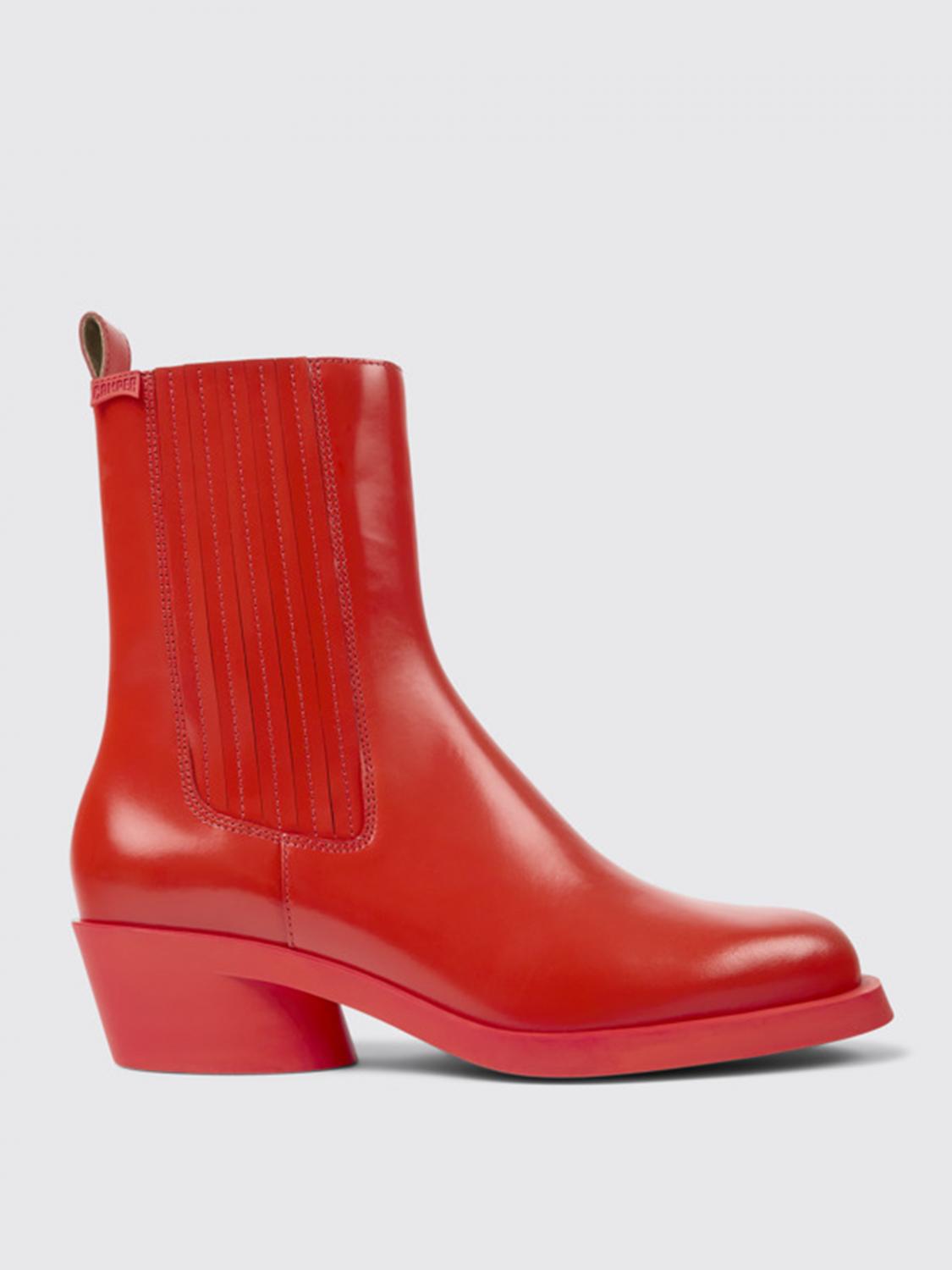 Camper Flat Ankle Boots CAMPER Woman colour Red