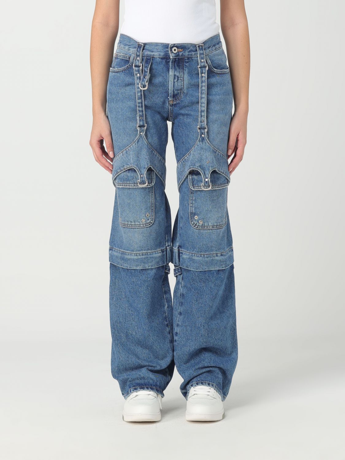 OFF-WHITE Jeans OFF-WHITE Woman colour Blue