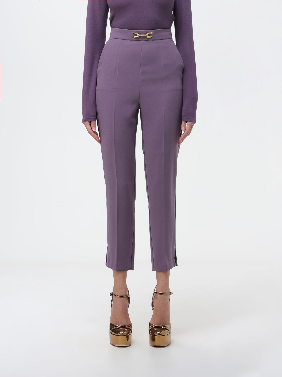 Elisabetta Franchi Trousers ELISABETTA FRANCHI Woman colour Violet